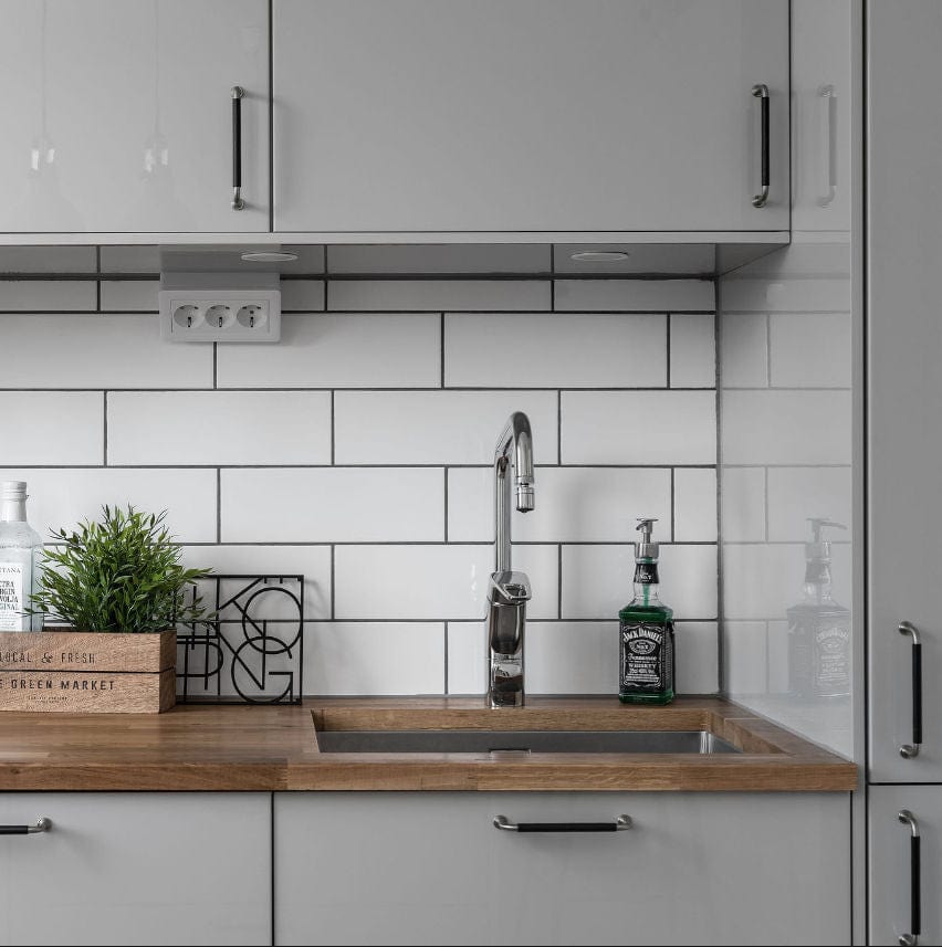 1353 Skin | Greb i Rustfrit Stål Finish med Sort Læder Et Al FINICC