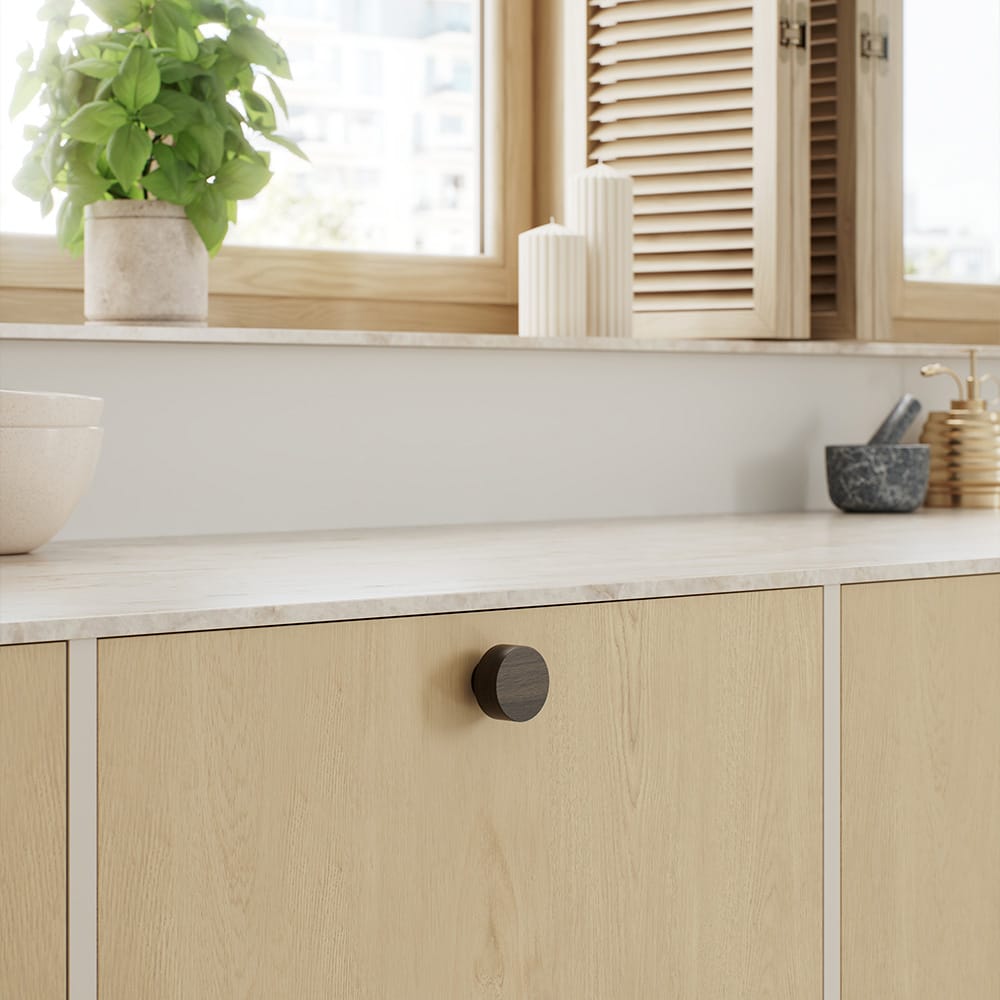Row | Knop i Mørkbejdset Eg Ø 40 mm x D 28 mm Beslag Design BD-373366-11 FINICC