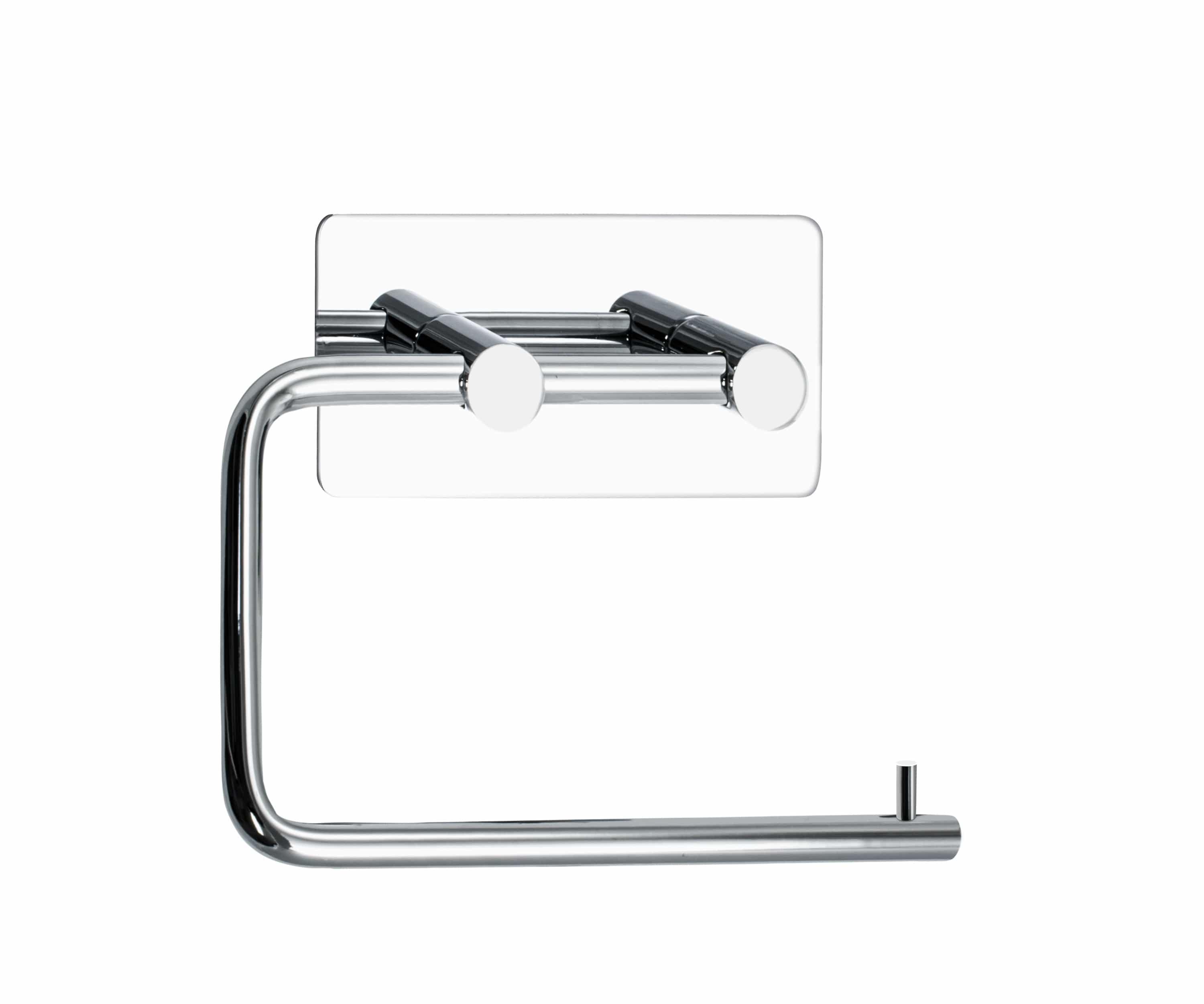 Base 200 | Toiletrulleholder i Blank Krom - Selvklæbende montering Beslag Design BD-60603-21 FINICC
