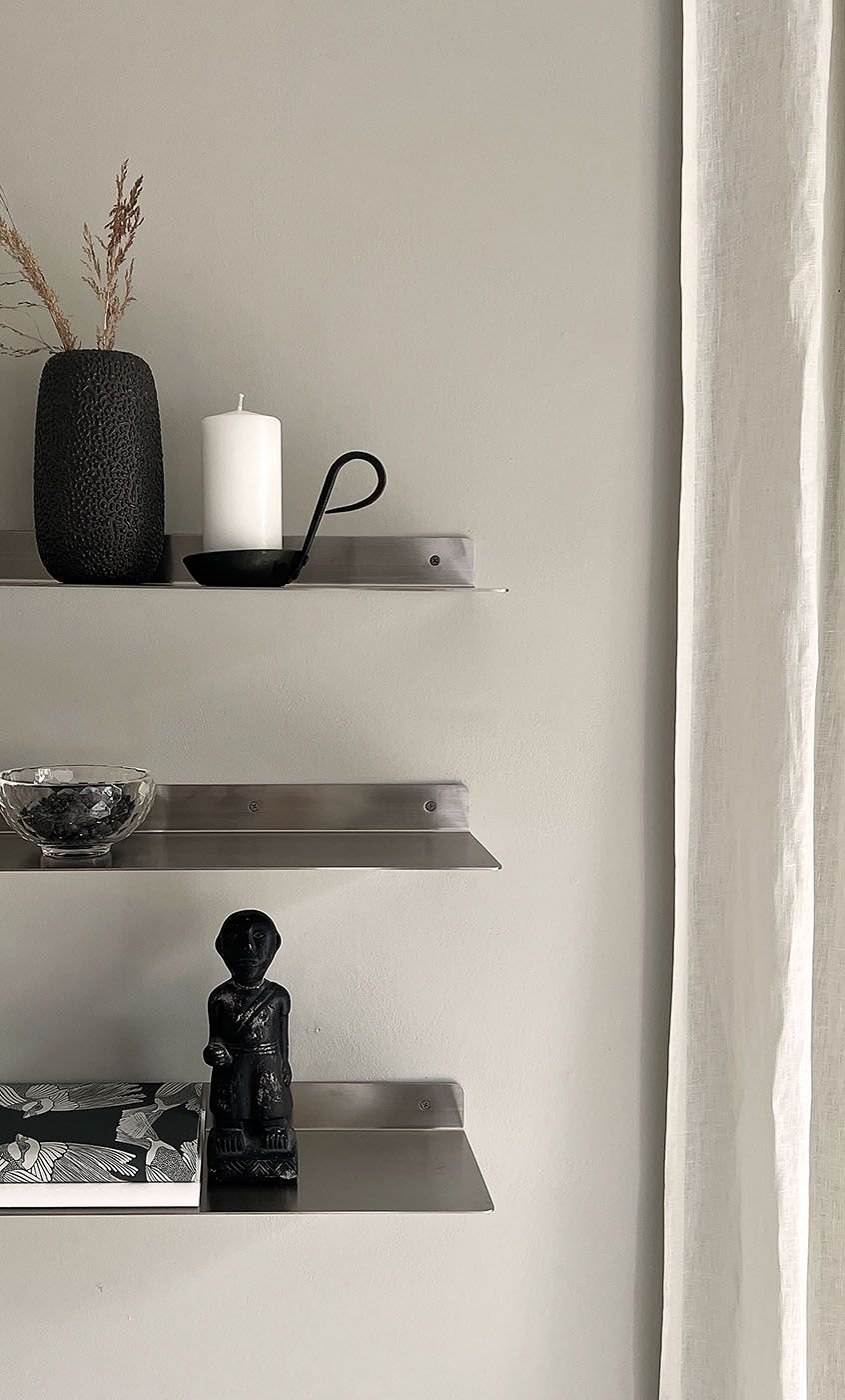 Float | Hylde i Børstet Stål - 50 cm