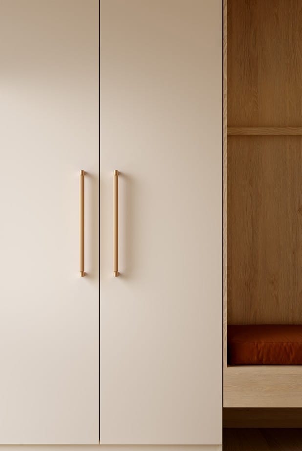 Brooklyn Big | Pull Bar i Cava Messing - En sidet montering Viefe FINICC