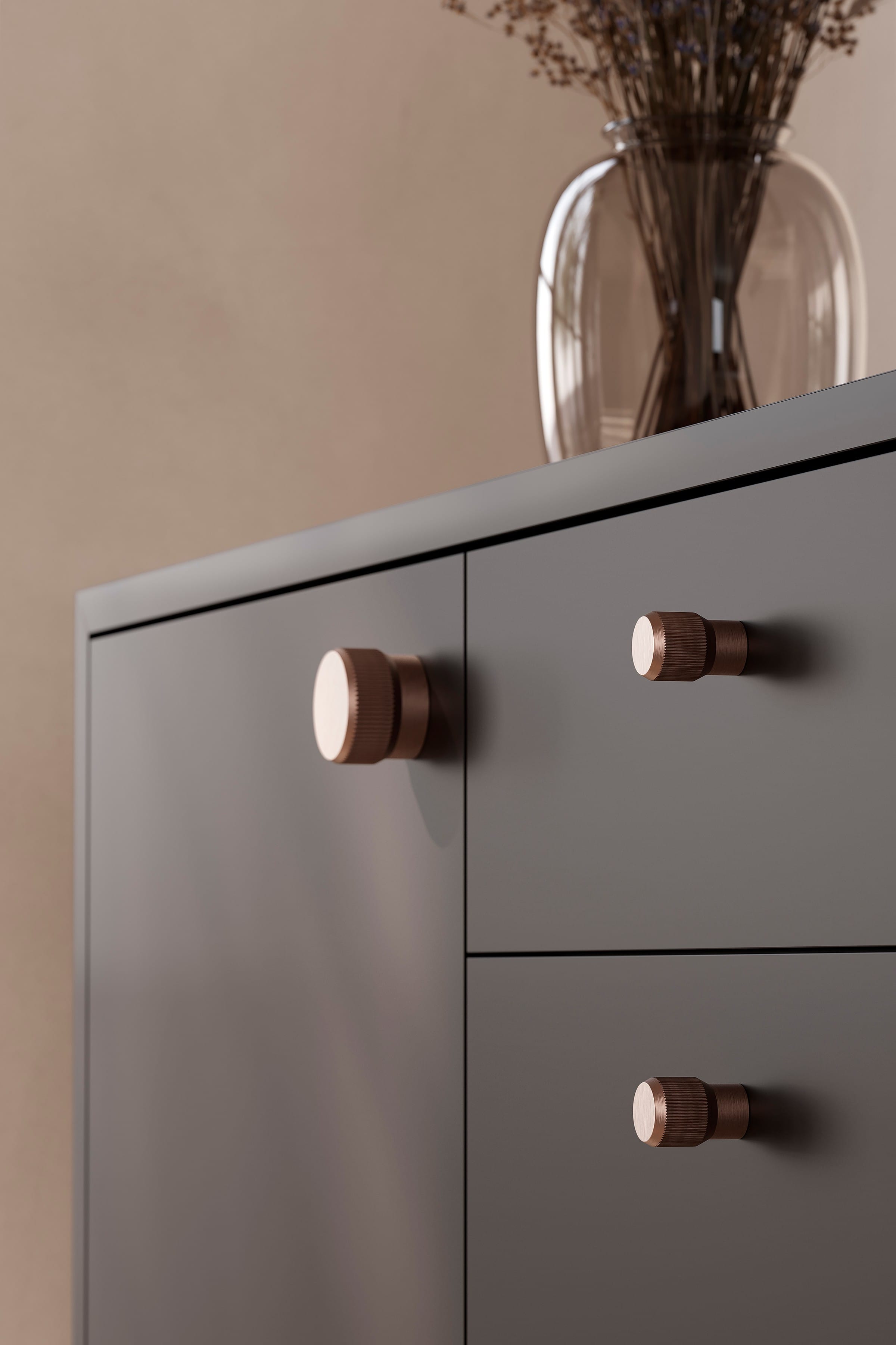 Brooklyn Big | Knop i Børstet Bronze finish Ø 40 mm Viefe VF-0677040L619 FINICC