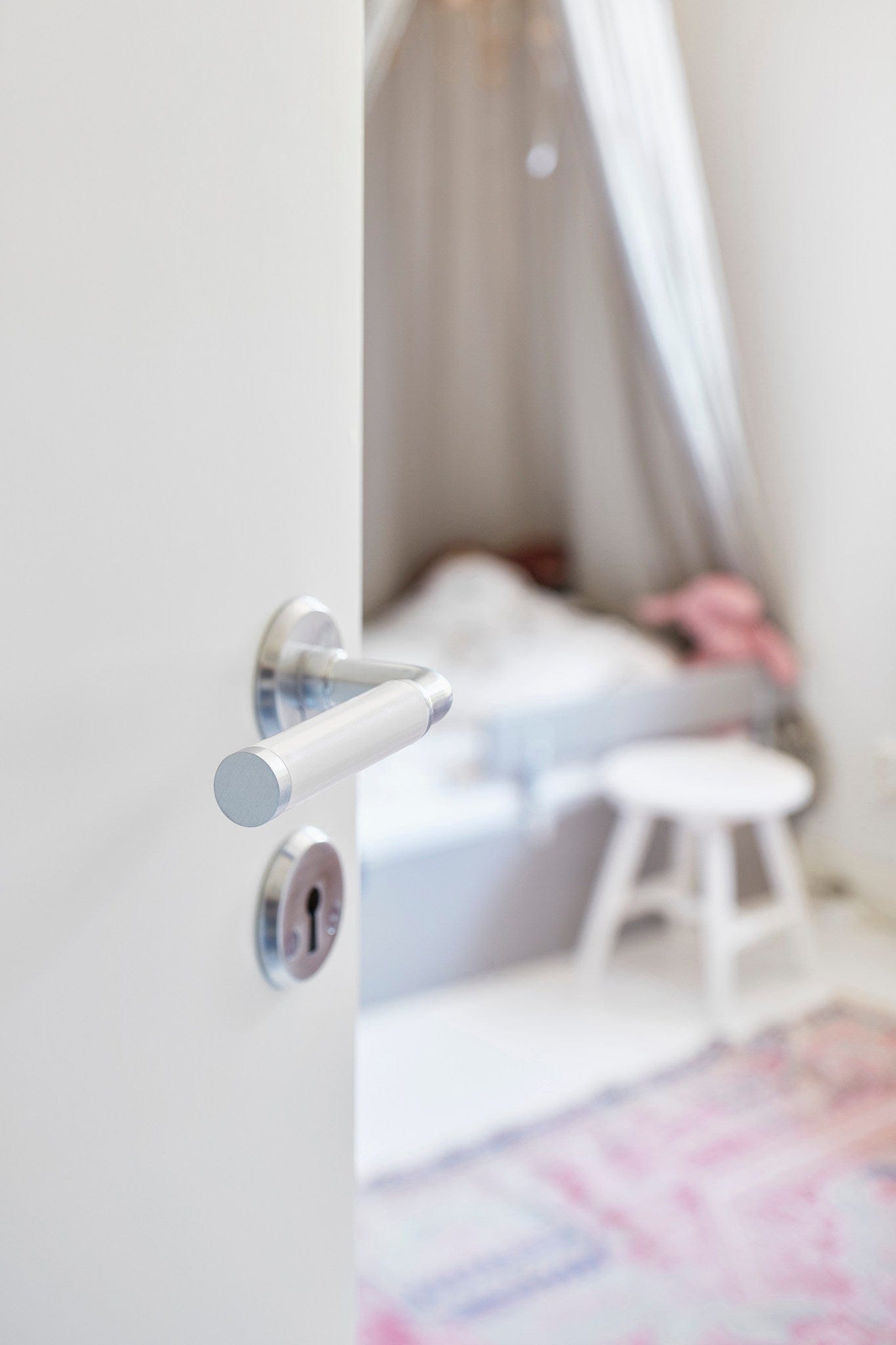 A383-2991 | Dörrhandtag i Rostfritt Stål Finish/Vit