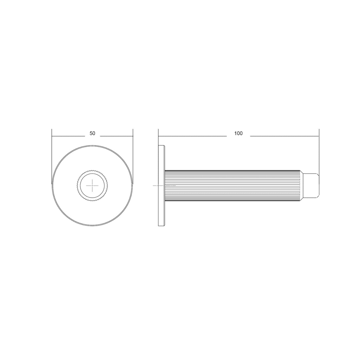 Arpa Wall | Dørstopper i Børstet Sort Ø 50 mm x D 101 mm Viefe VF-8013103L30 FINICC
