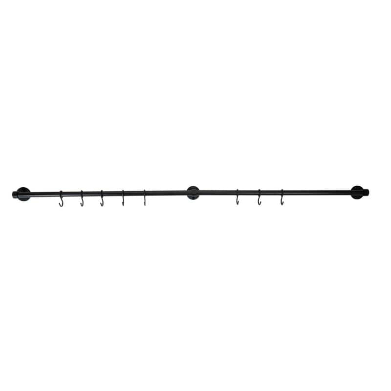 Aveny | Forlængerstang til Køkkenstang i Mat Sort - inkl. 3 kroge - 600 mm Beslag Design 948007-41 FINICC