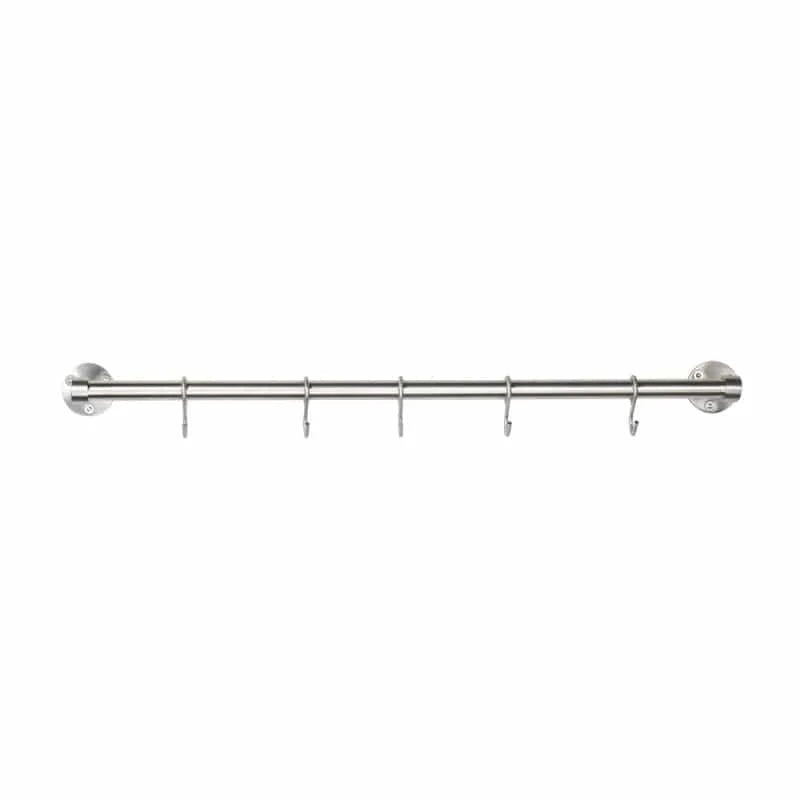 Aveny | Køkkenstang i Rustfrit Stål - inkl. 6 kroge - 640 mm L 640 mm x D 70 mm Beslag Design 948001-41 FINICC