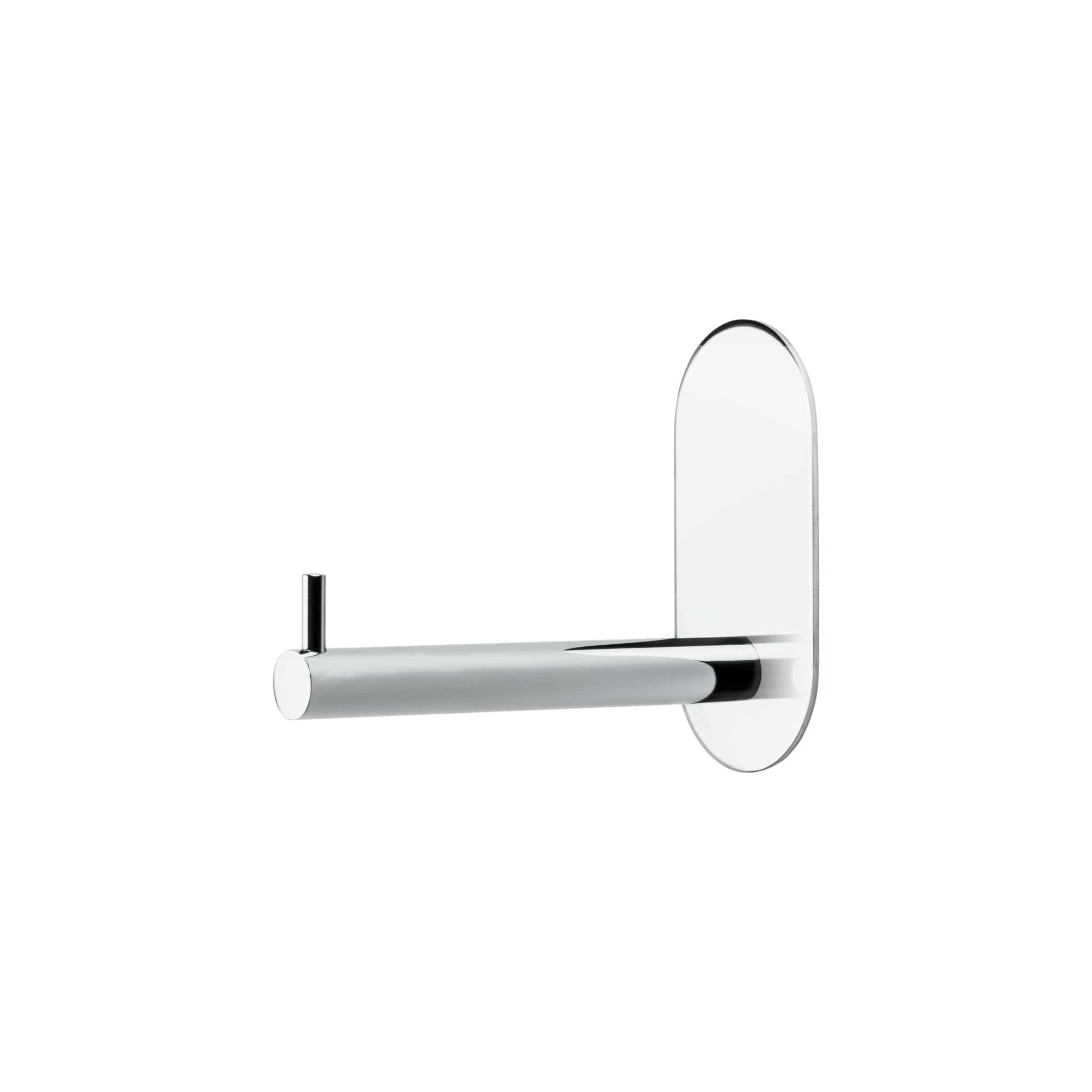 Base 100-R | Toiletrulleholder i Blank Krom - selvklæbende montering Beslag Design 606021-21 FINICC