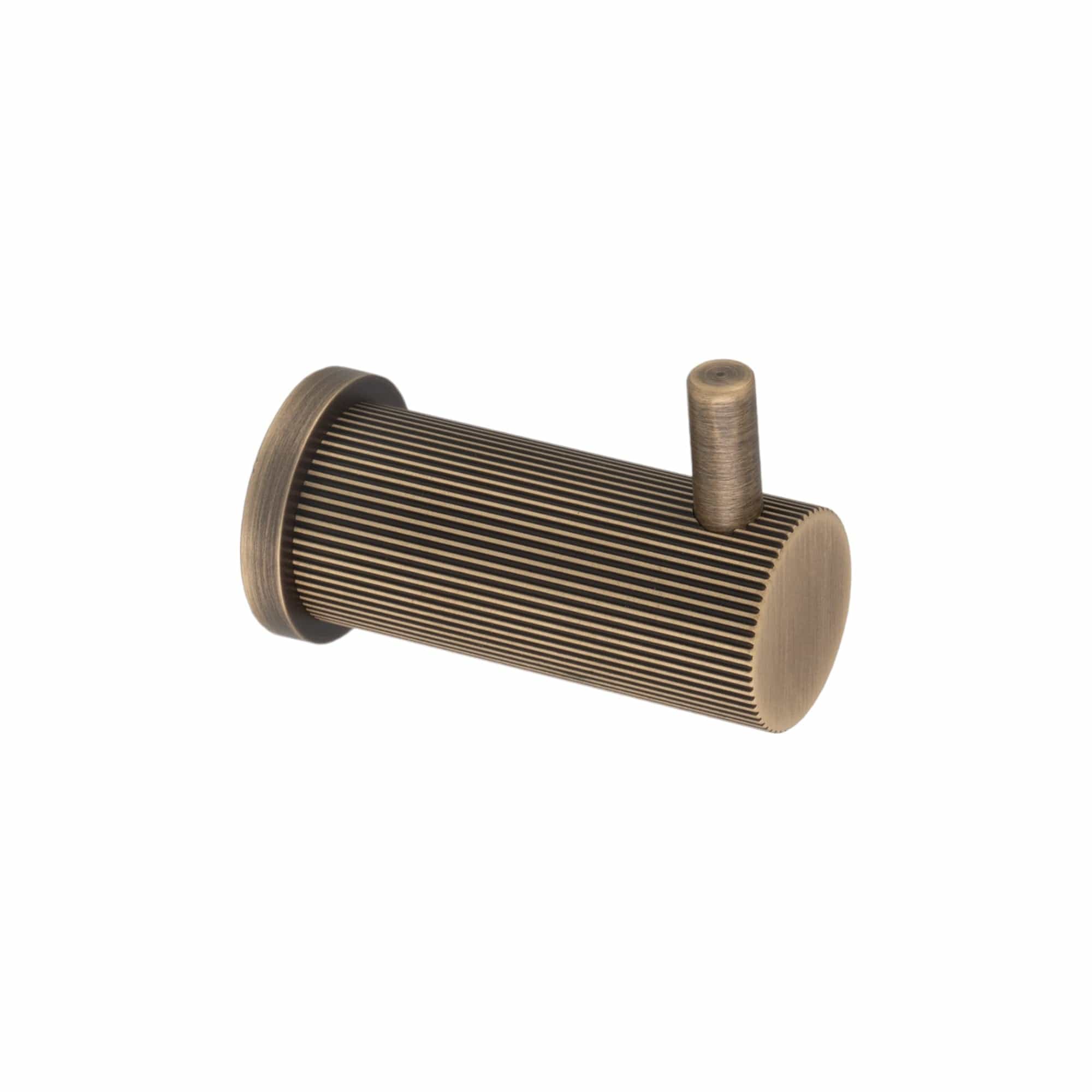 Brunel Hook Reeded | Knage i Antik Messing Ø 18 mm x D 48 mm Alexander & Wilks AW776AB FINICC