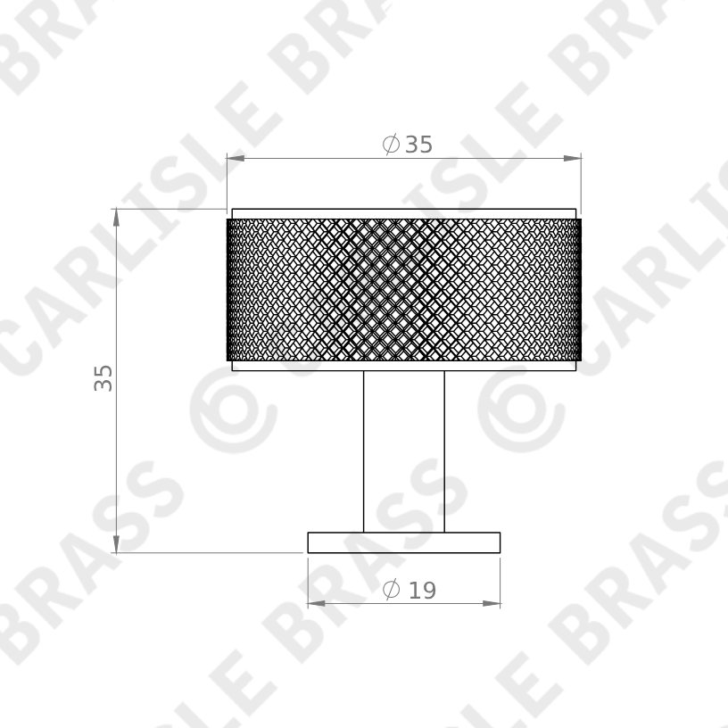 Carlisle Cross Radio | Knop i Børstet Messing med Lak Ø 35 mm x D 34 mm Carlisle Brass FTD703SB FINICC