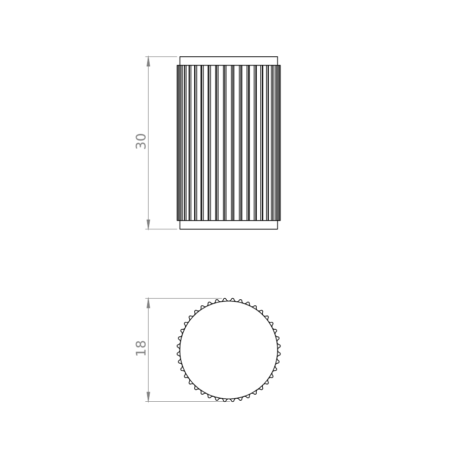 Carlisle Lines | Knop i Antrasit Grå Ø 18 mm x D 30 mm Carlisle Brass FTD712ANT FINICC