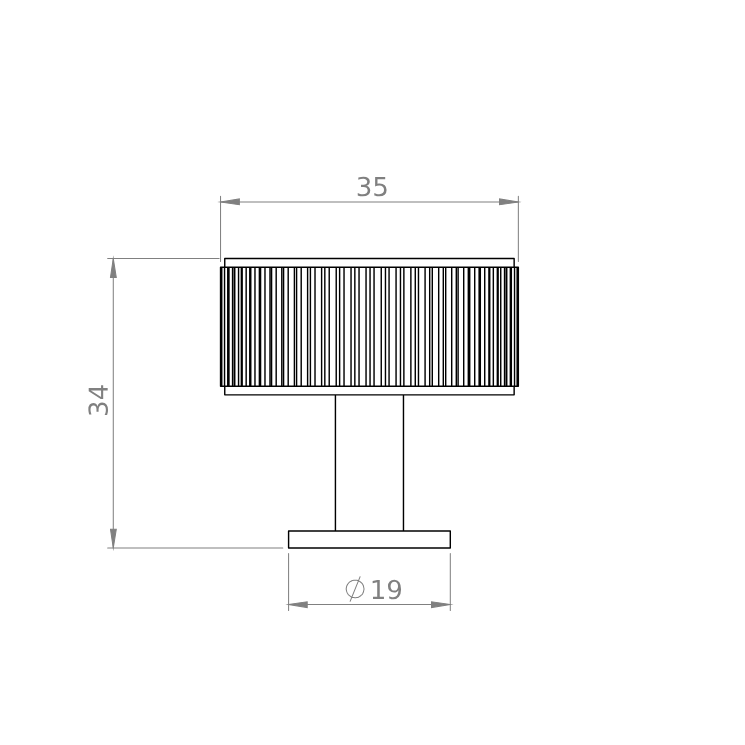 Carlisle Lines Radio | Knop i Blank Krom Ø 35 mm x D 34 mm Carlisle Brass FTD713CP FINICC