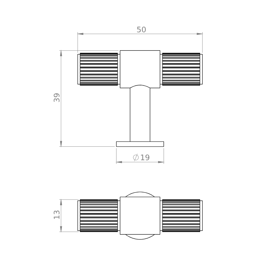 CB Lines T-Bar | Handtag/Knopp i Matt Svart
