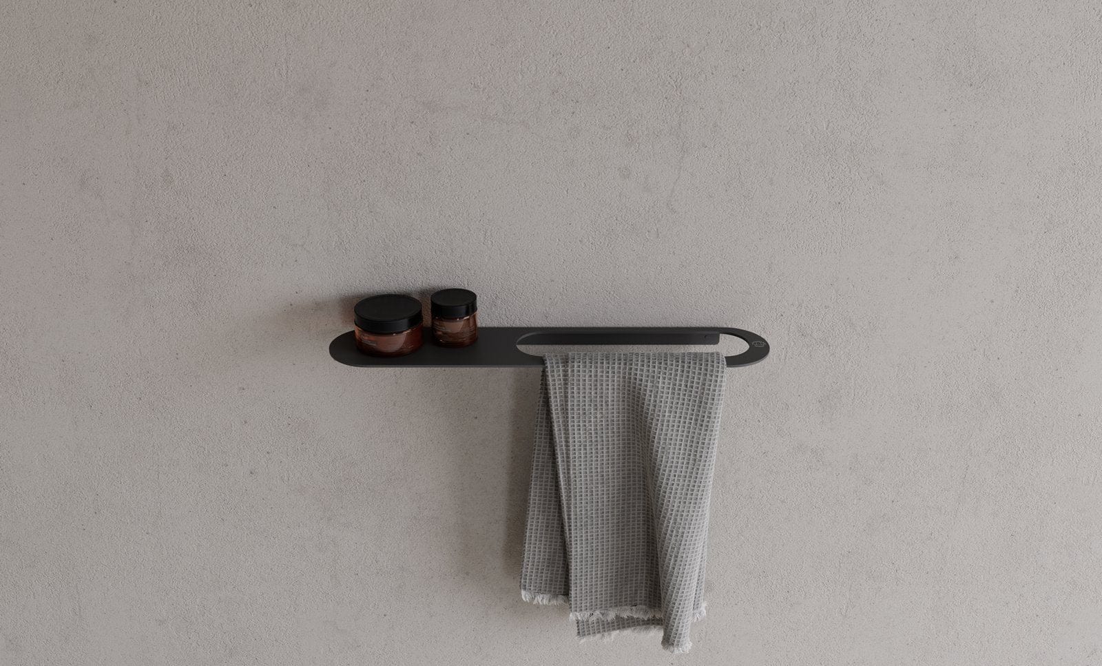 CB 100 | Håndklædeholder med hylde i Mat Sort Copenhagen Bath CB-40040103 FINICC