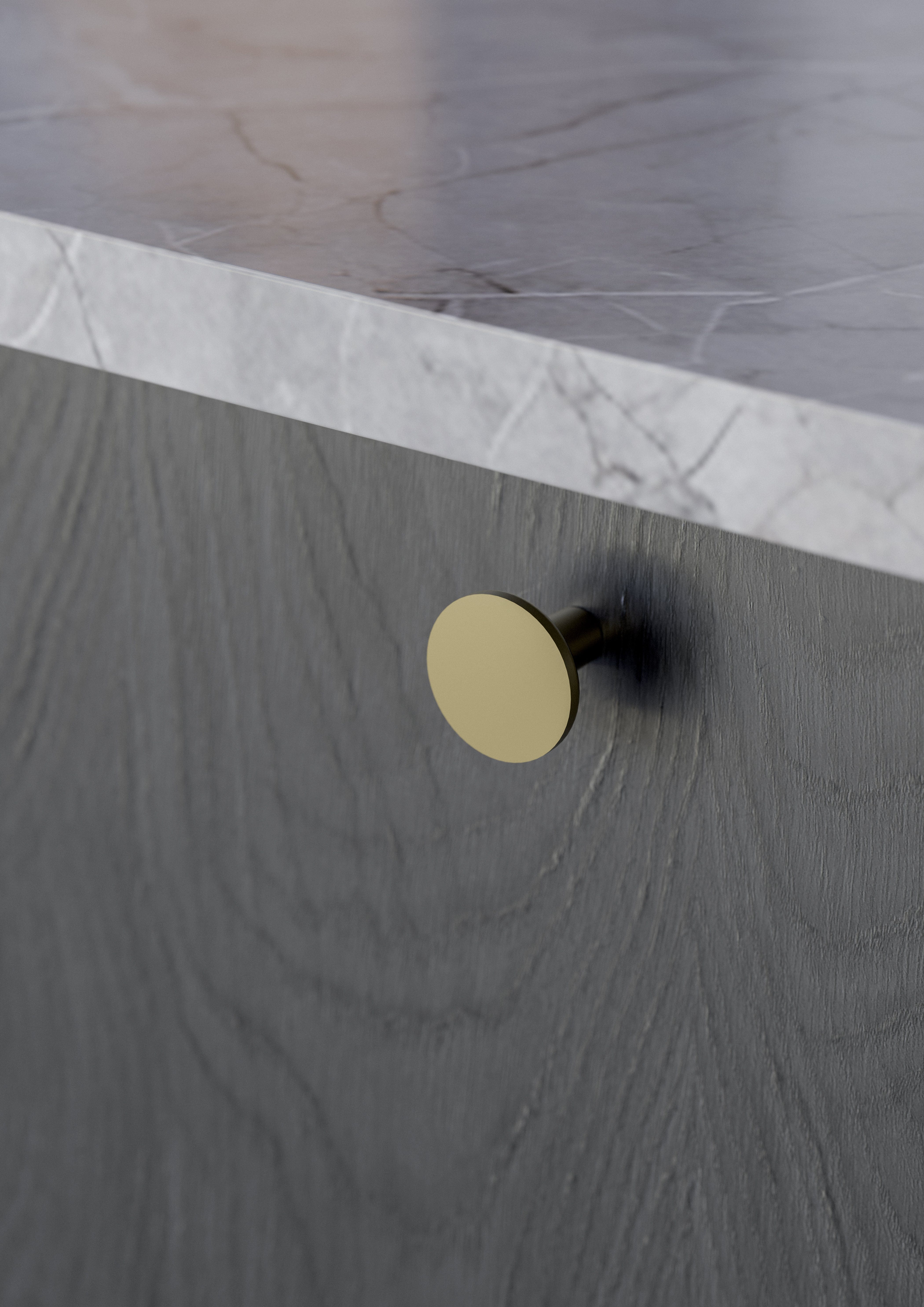 Cesano | Knop i Børstet Rustfrit Stål Finish Ø 30 mm x D 24 mm Theofils TF-11872607SP FINICC