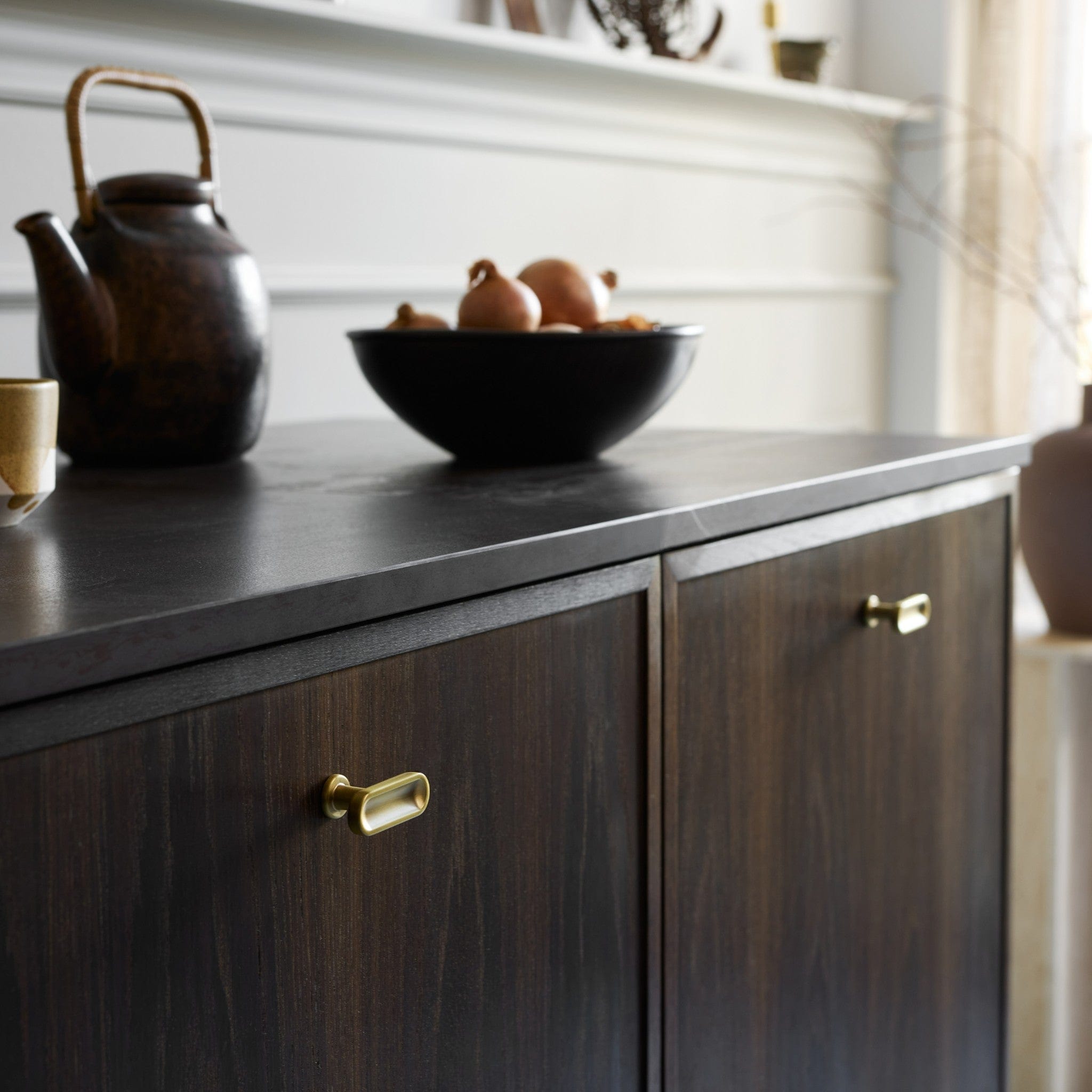 Chateau T-Bar | Knop i Børstet Messing L 52 mm x D 30 mm Furnipart FP-555220052-35 FINICC