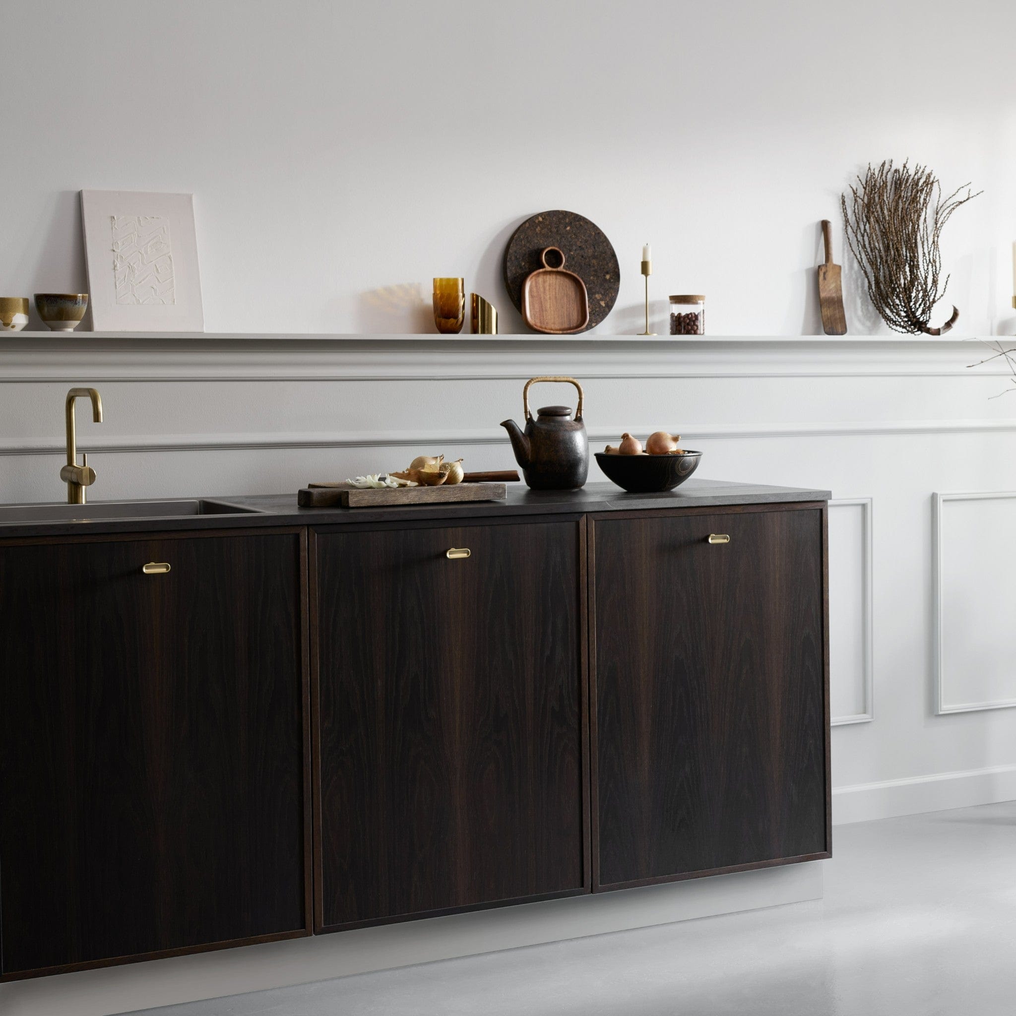 Chateau T-Bar | Handtag/Knopp i Borstad Mässing Finish