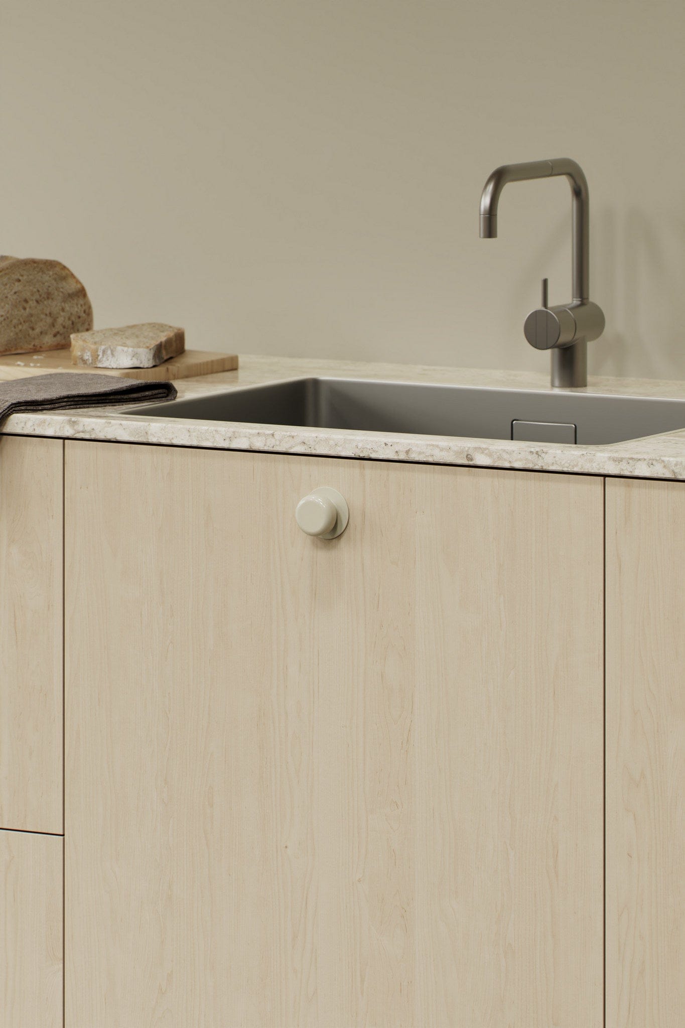 Colette | Knop i Blank Dusty Yellow Ø 50 mm x D 30 mm Furnipart FP-557720050-C009 FINICC