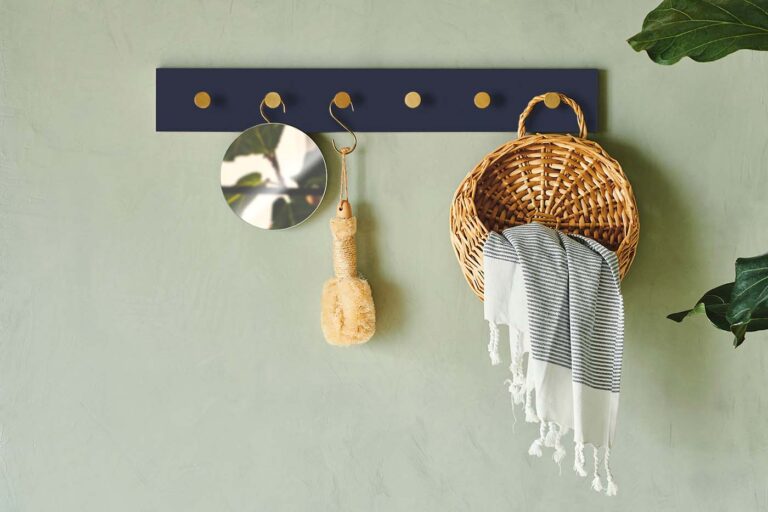 Color | Knagerække i Blå/Messing L 70 cm x B 10 cm MOUD Home MH-210911 FINICC