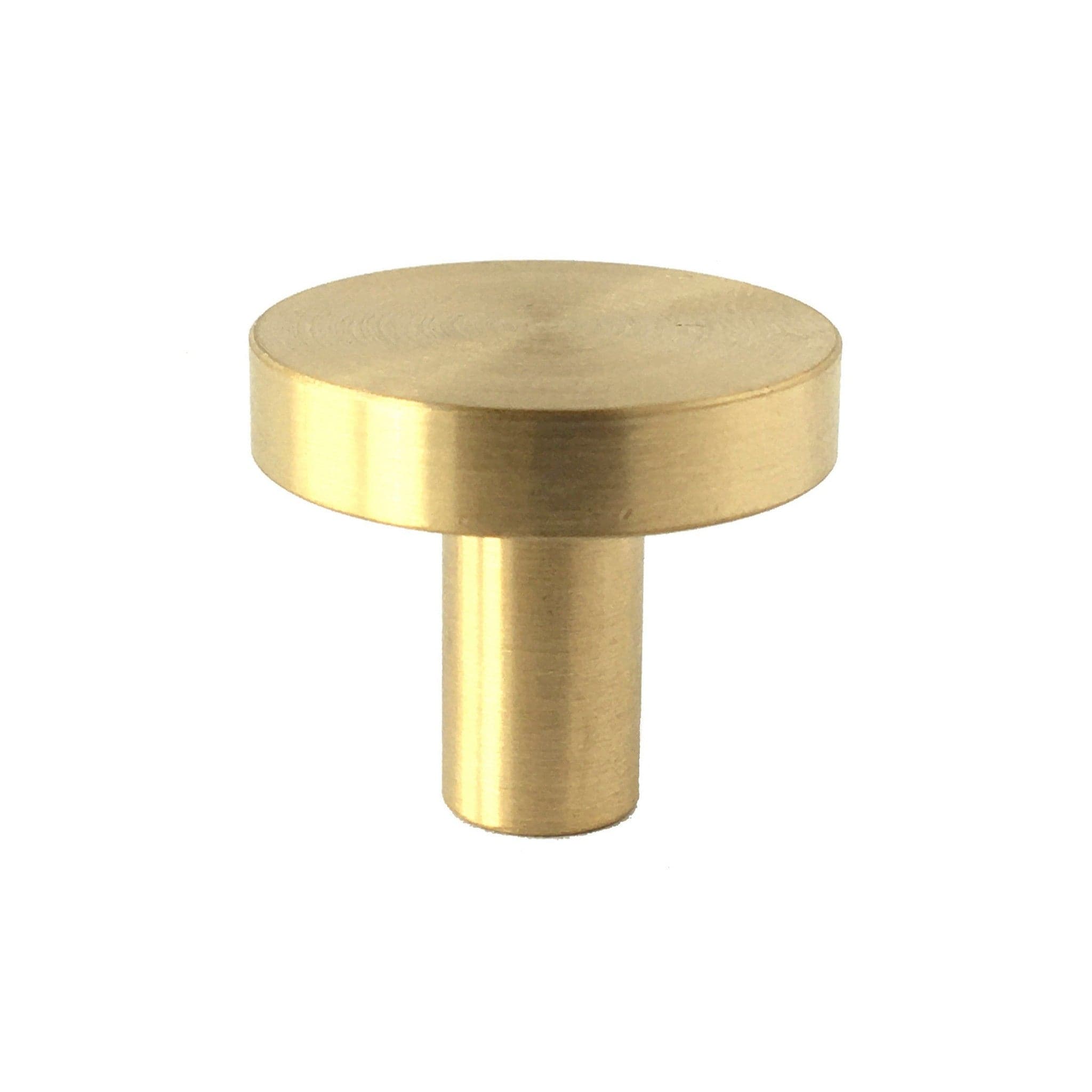 Contemporary | Knop i Børstet Messing uden Lak Ø 28 mm x D 24 mm I-REFINE IR-250005 FINICC