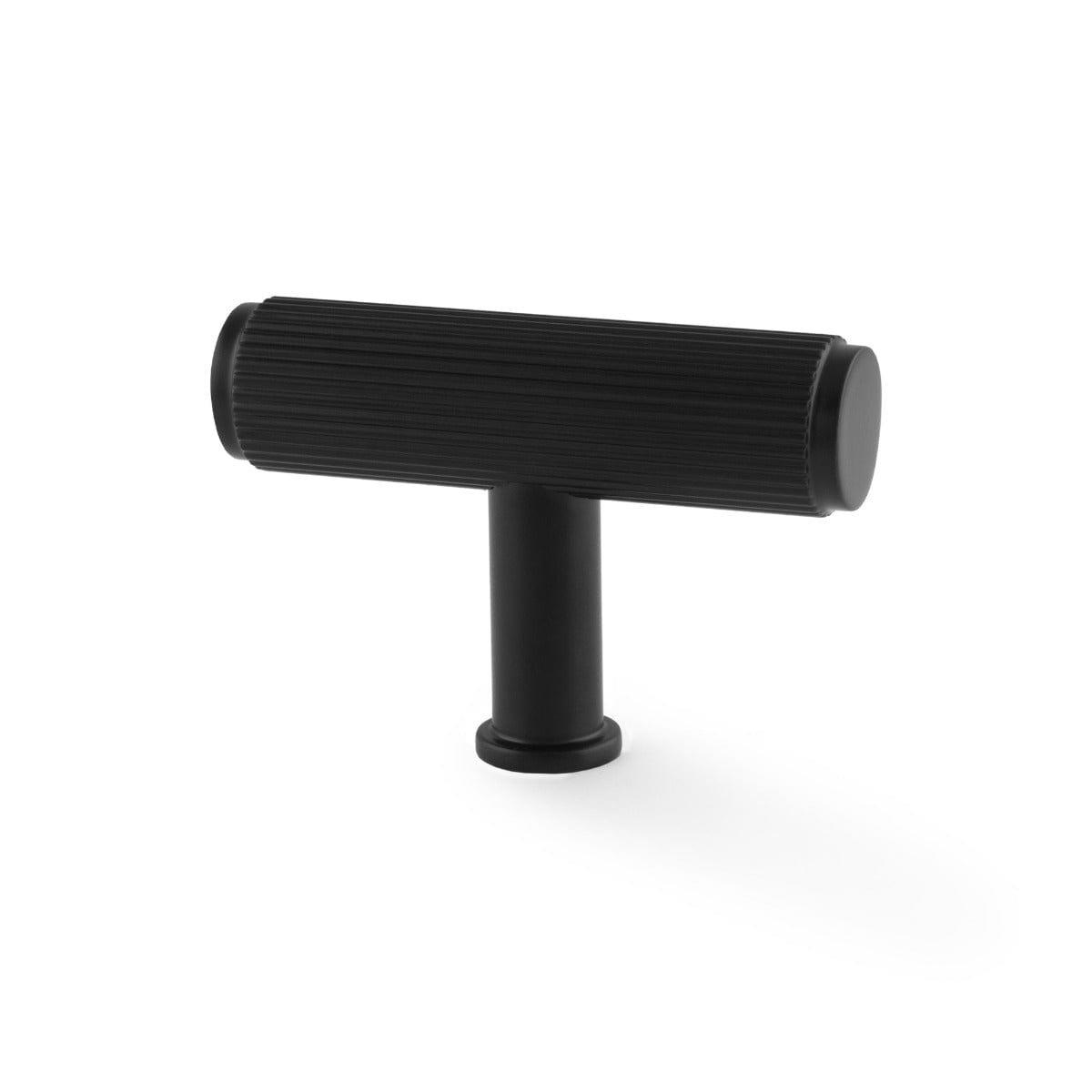 Crispin T-Bar Reeded | Greb/Knop i Sort L 55 mm x D 38 mm Alexander & Wilks AW801R-55-BL FINICC