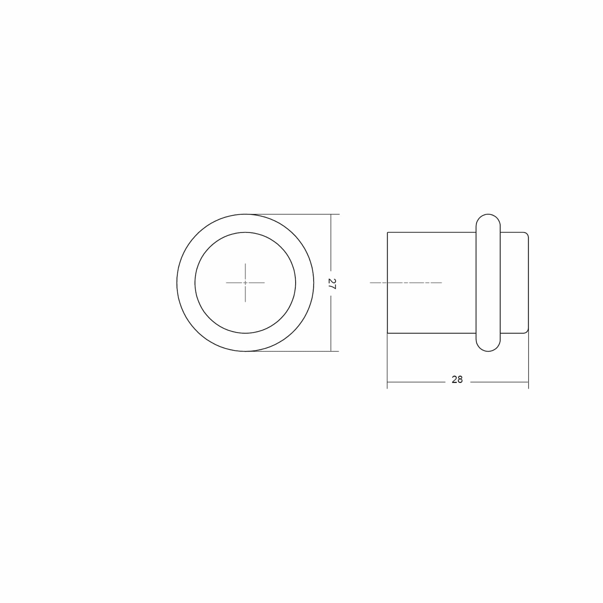 Graf Floor | Dørstopper i Børstet Sort Ø 27 mm x H 28 mm Viefe VF-8009027L30 FINICC