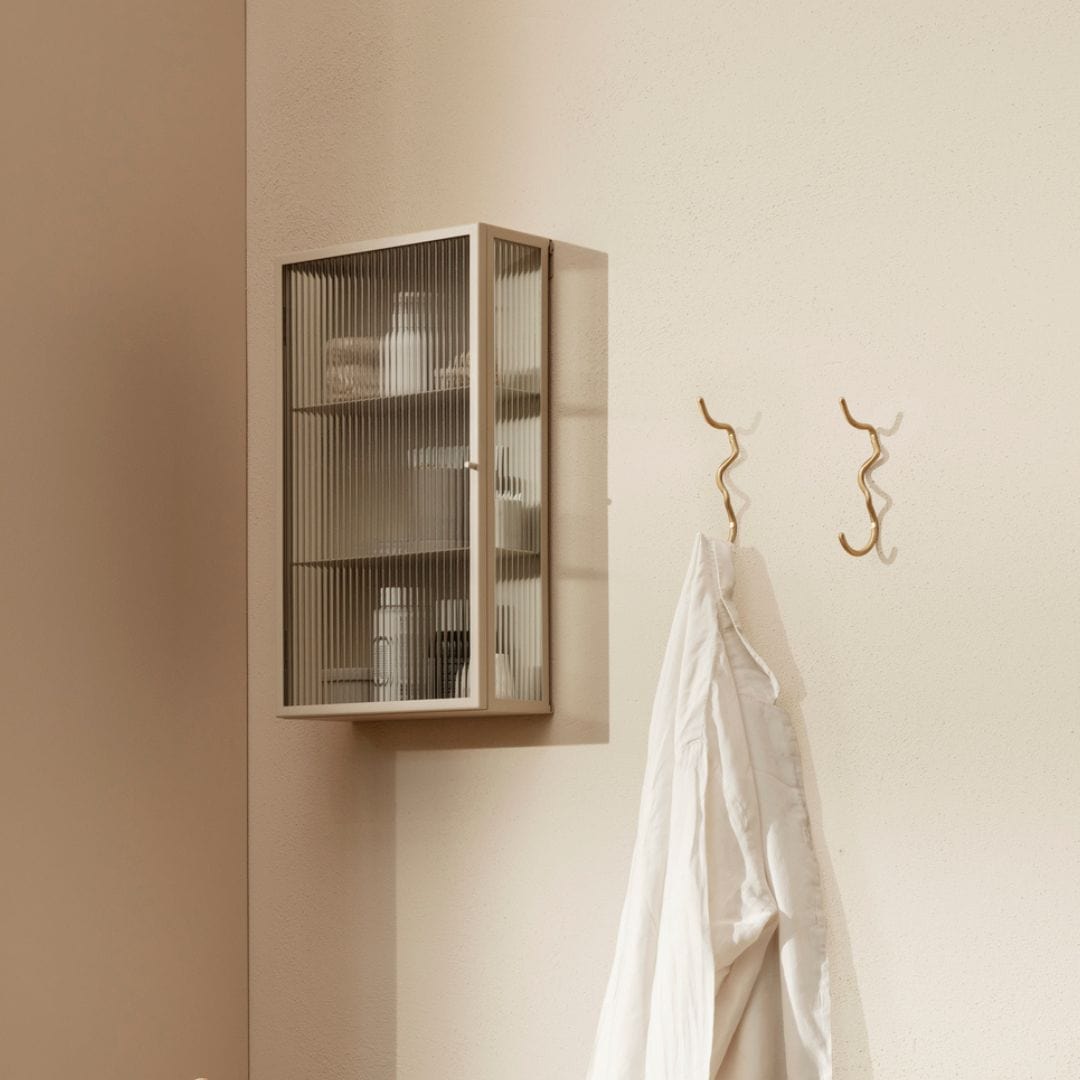 Haze Wall Cabinet - Reeded Glass - Cashmere ferm LIVING FL-100750693 FINICC