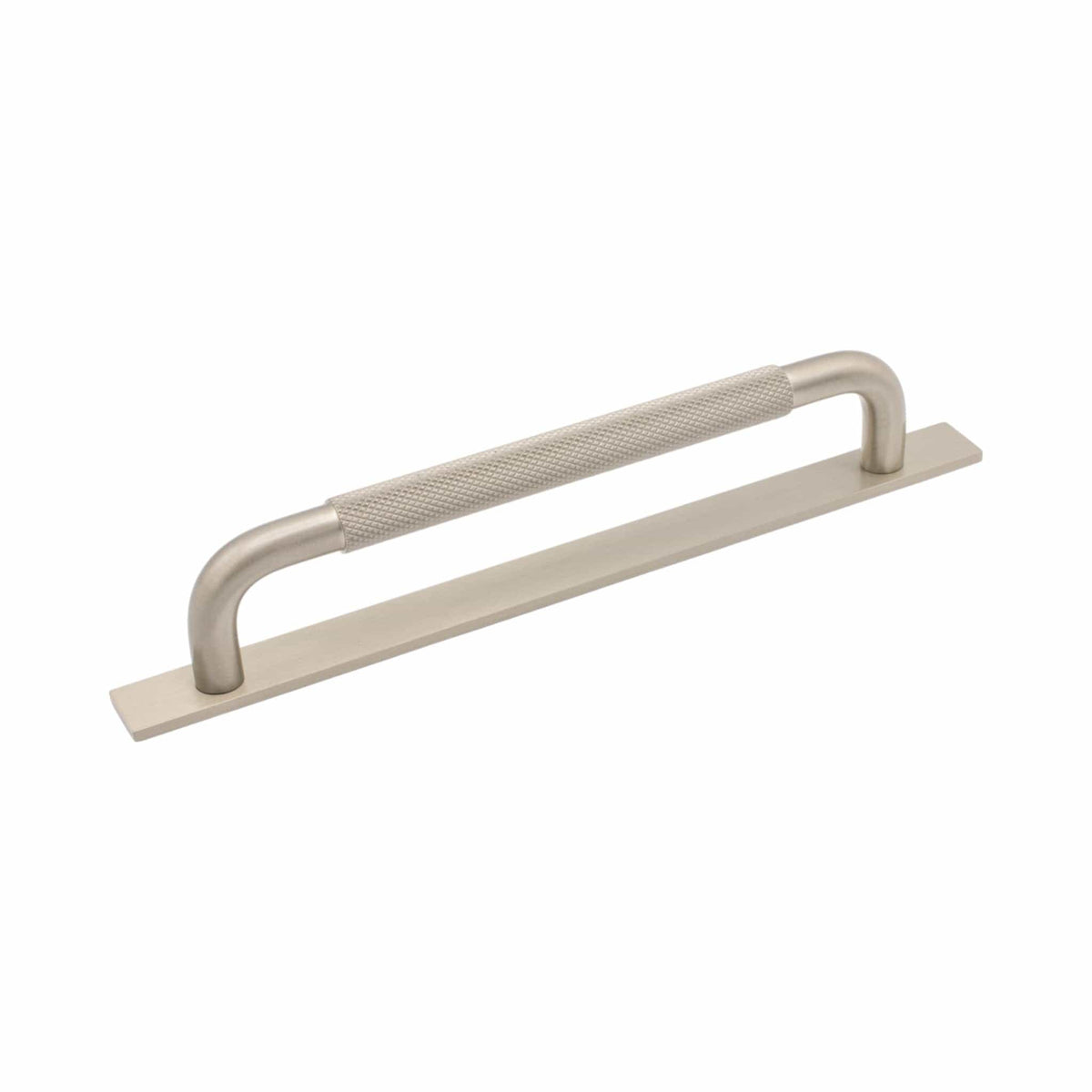 Helix Cross | Greb i Børstet Rustfrit Stål Finish - med bagplade L 235 mm (C/C 160 mm) Beslag Design 308542-11 FINICC