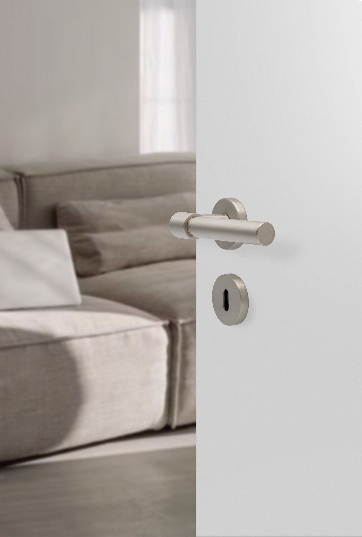 Helix Plain | Dørhåndtag i Børstet Rustfrit Stål Finish L 150 mm (C/C 30 mm) Beslag Design 752016-41 FINICC