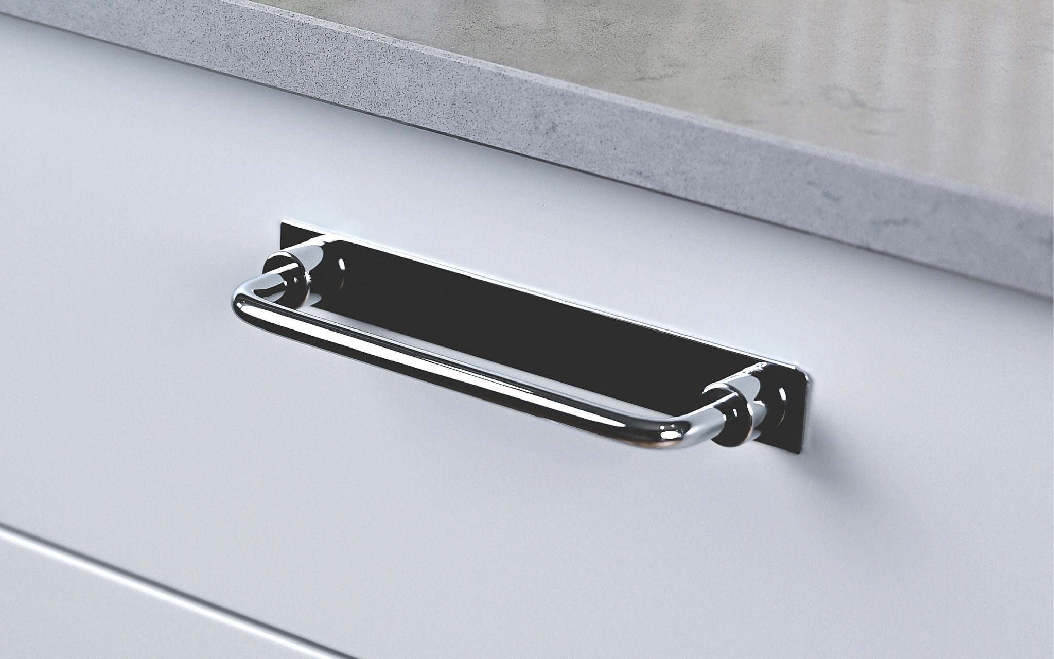 Limone | Handtag i Blank Krom med bakplatta