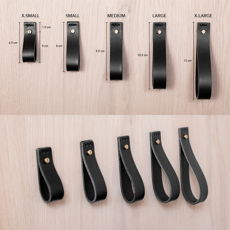 M1 | Læderknop i Sort Læder / Stål Skrue byRavn FINICC