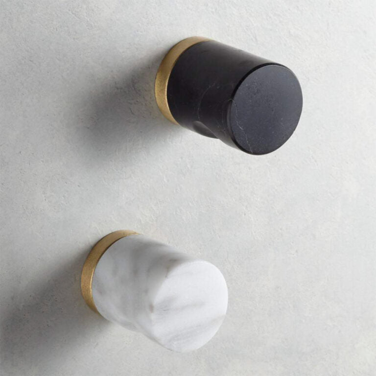 Marble | Knop/Knage i Sort Marmor/Messing Ø 25 mm x D 30 mm MOUD Home MH-210850 FINICC
