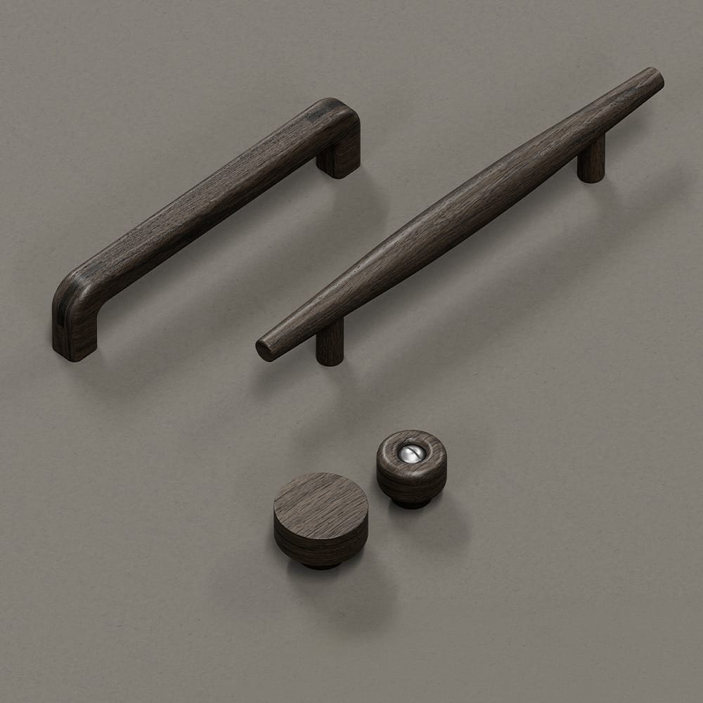 Nola | Knop i Mørkbejdset Eg Ø 30 mm x D 27 mm Beslag Design BD-373361-11 FINICC