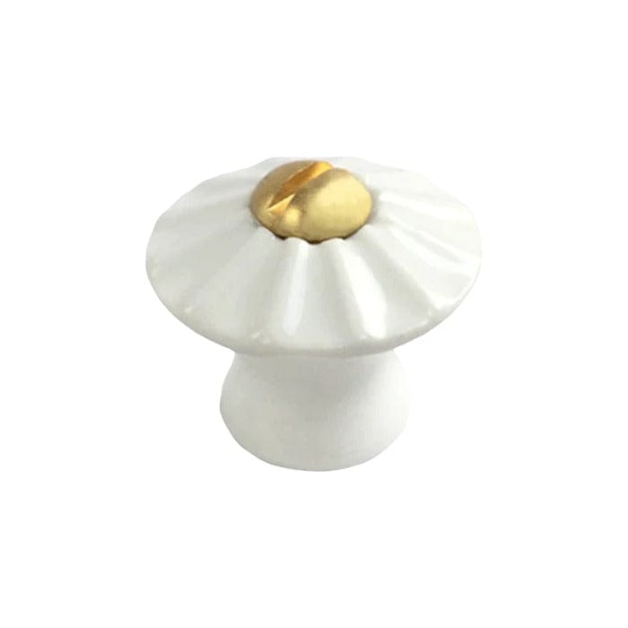 Plissé | Knop i Hvid Porcelæn/Messing Et Al FINICC