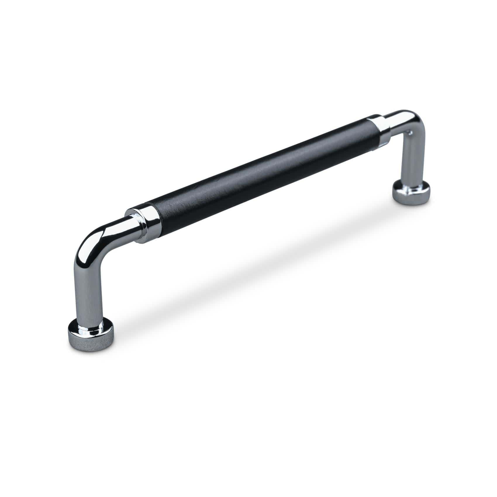 Posta | Greb i Blank Krom / Sort Læder L 140 mm (C/C 128 mm) Theofils TF-11352408 FINICC