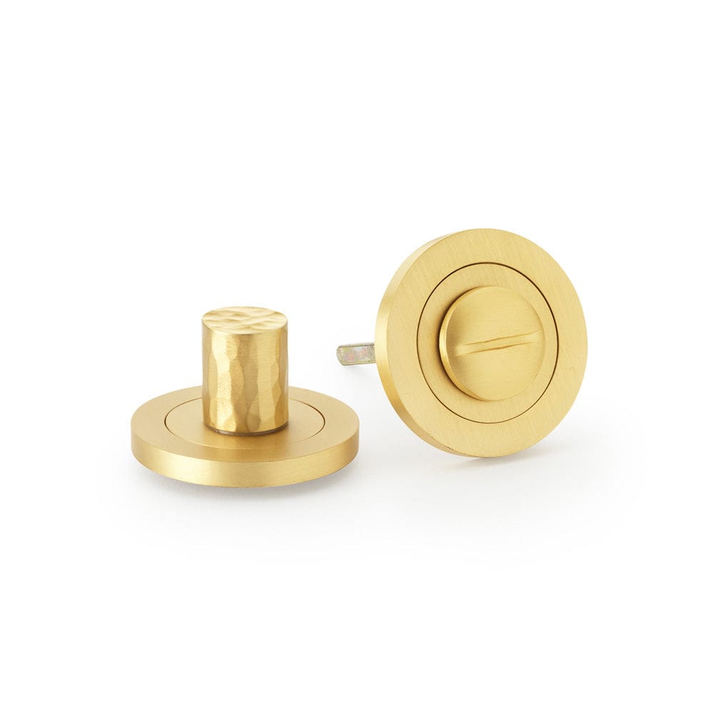 Privacy Hammered | Toiletlås i Børstet Messing med Lak Alexander & Wilks AW793SB-SET FINICC