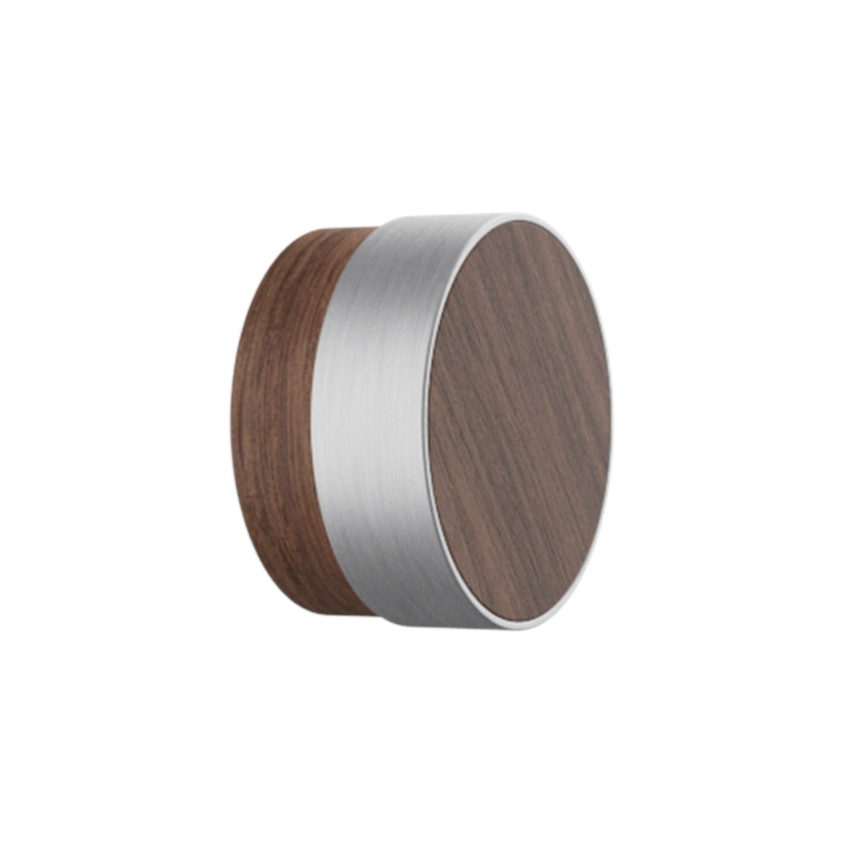 Radio | Knop i Lakeret Valnød/Rustfrit Stål Finish Ø 49 mm x D 25 mm Vonsild FP-113220049-292/66 FINICC