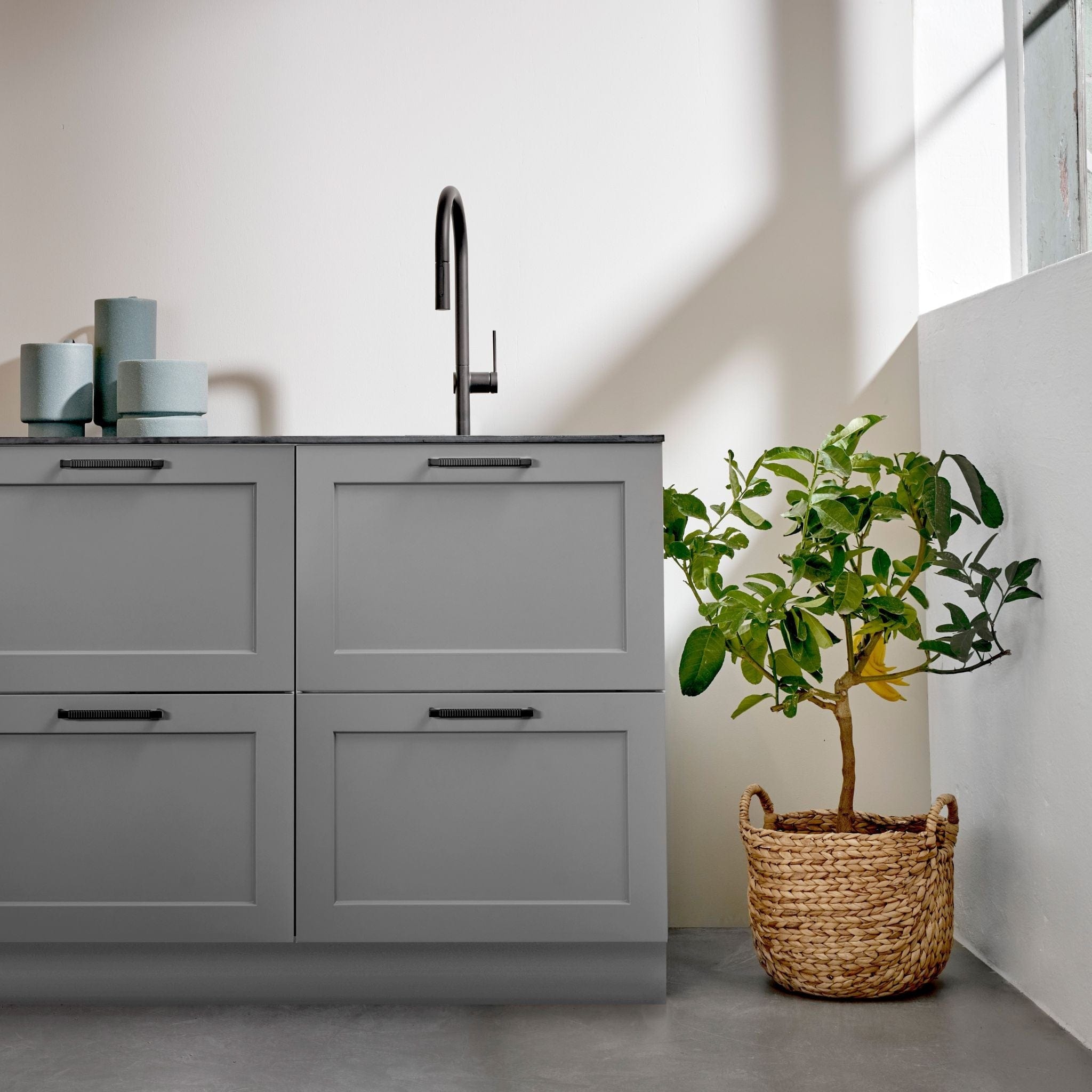 Rattan | Handtag i Matt Svart