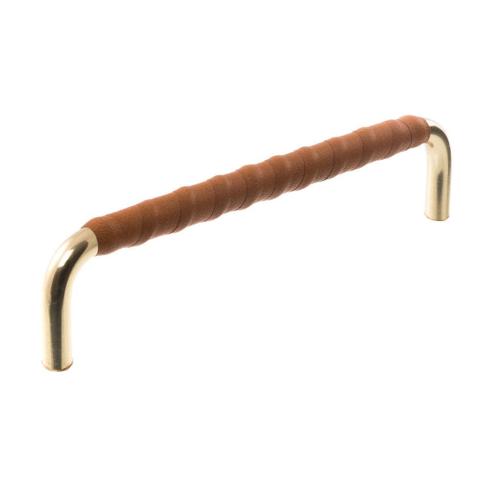 Royal Twist | Greb i Messing med Cognac Læder L 135 mm (C/C 128 mm) Et Al LF-7353-128-0131LL FINICC