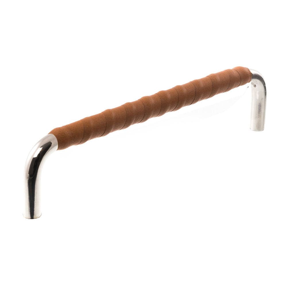 Royal Twist | Greb i Nikkel med Cognac Læder L 103 mm (C/C 96 mm) Et Al LF-7353-96-1131LL FINICC