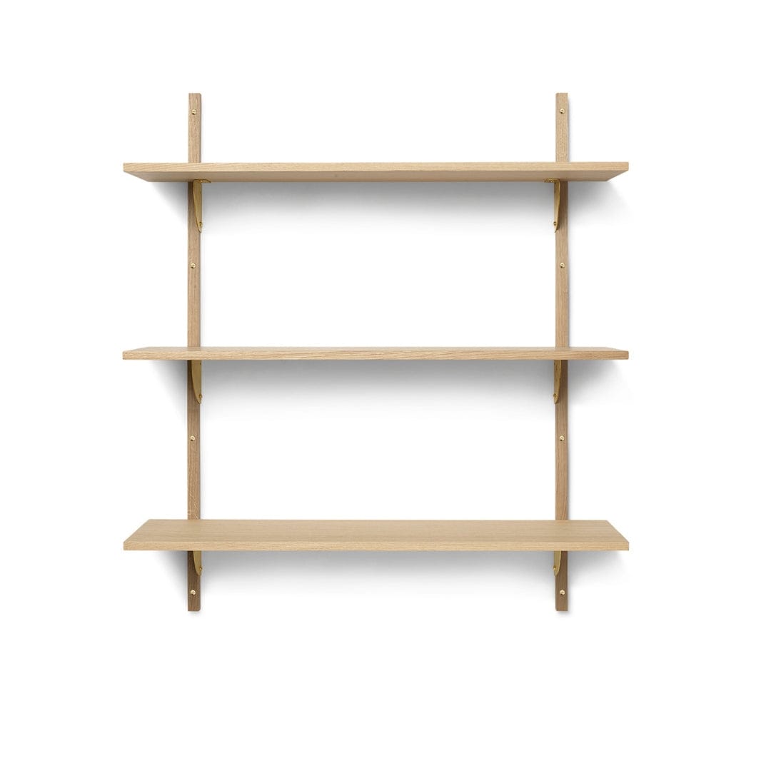Sector Shelf Tripple/Wide - Oak/Black Brass ferm LIVING FL-1103482859 FINICC