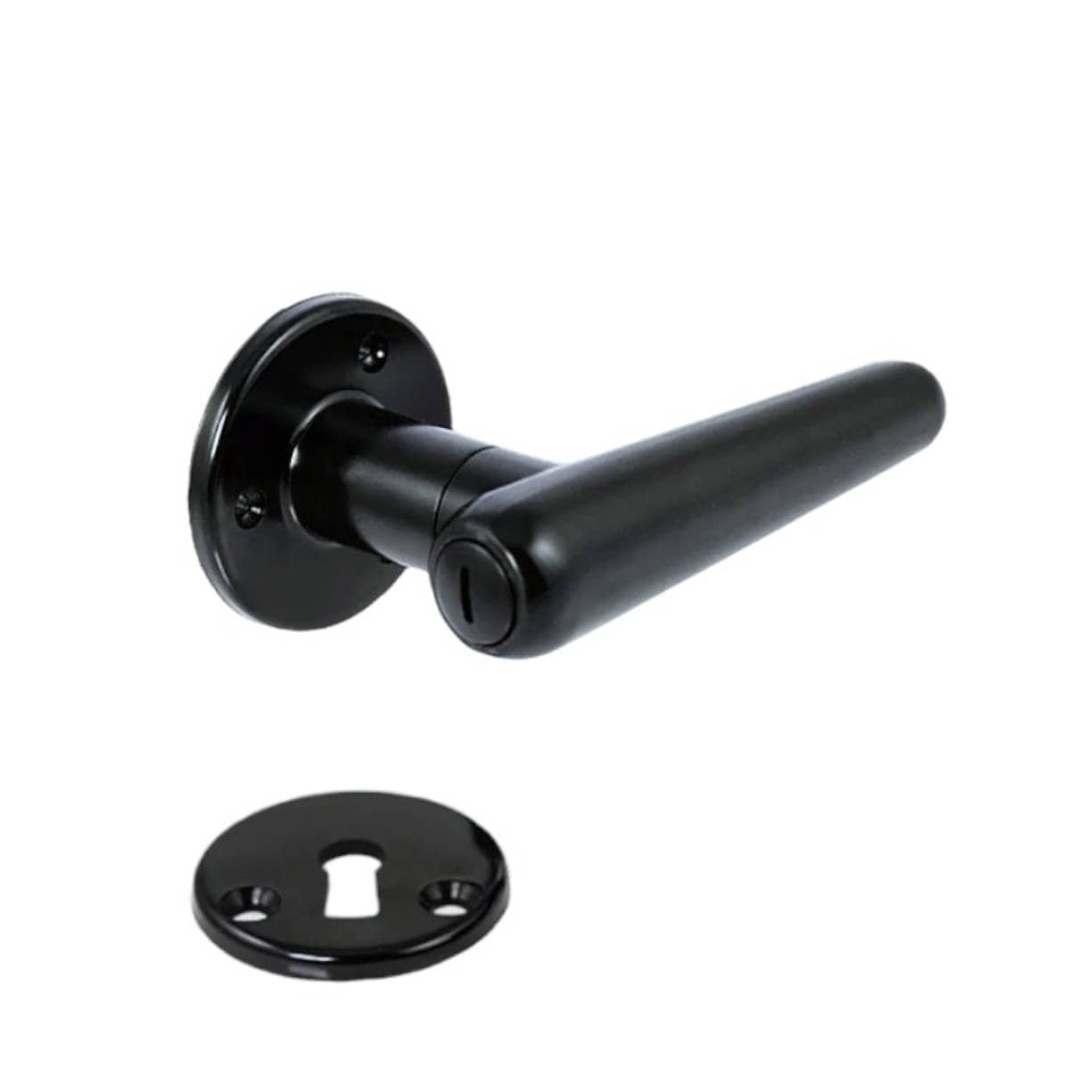 Torpedo | Dørhåndtag i Sort Bakelit inkl nøgleskilte til (gamle døre) L 95 mm (C/C 30 mm) Sibes KC-200255 FINICC