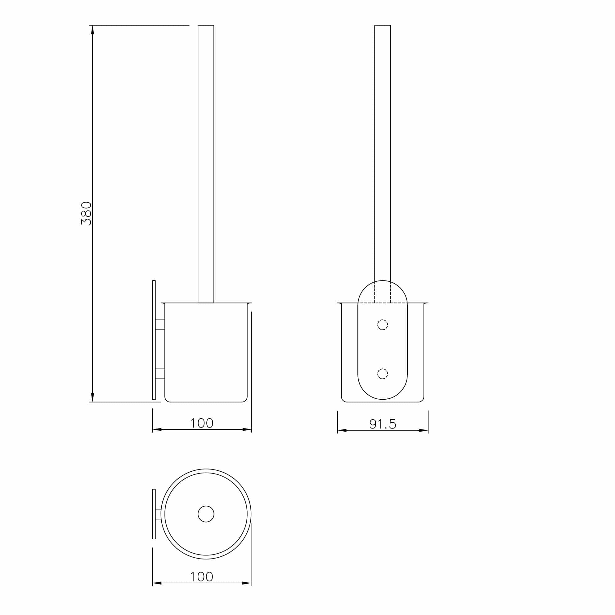 Tours | Toiletbørste i Mat Sort Theofils TF-17000060 FINICC