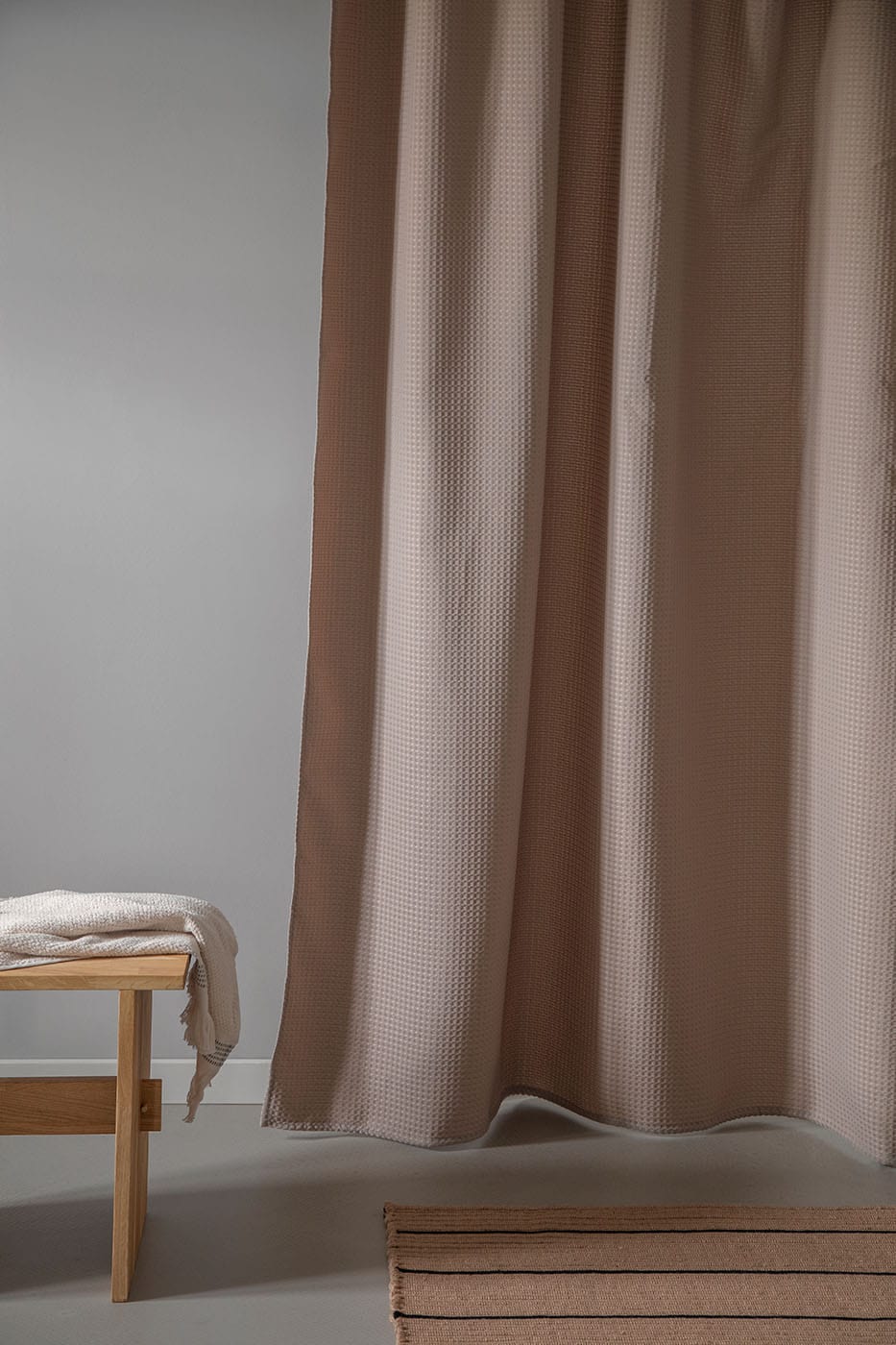 Waffle | Badeforhæng I Khaki MOUD Home FINICC