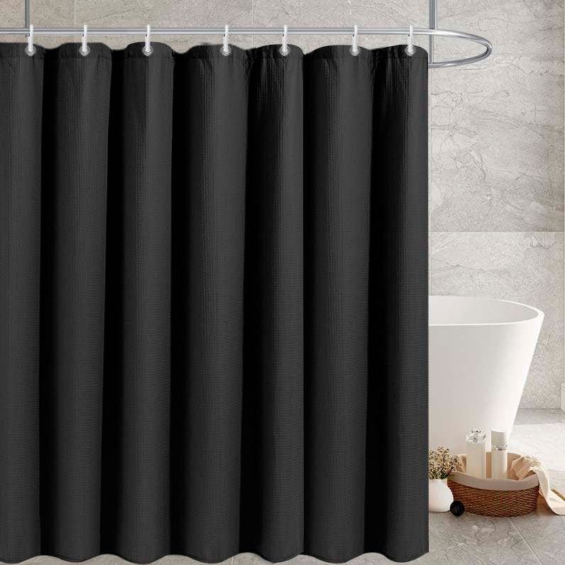 Waffle | Badeforhæng I Sort L 180 cm x H 200 cm MOUD Home MH-211085 FINICC