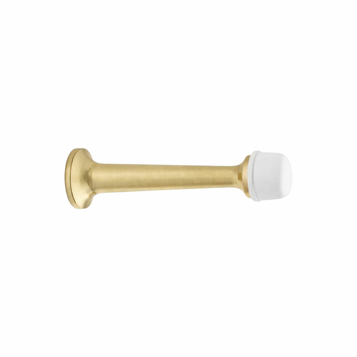 Model 1147 | Dørstopper i Børstet Messing uden Lak m. Hvid og Sort top Ø 16 mm x D 78 mm Et Al KC-232644 FINICC