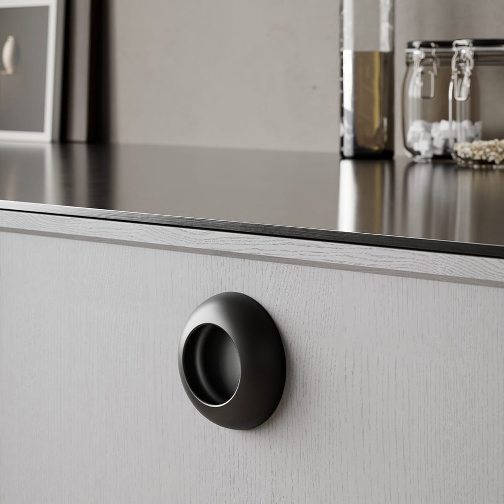 Cup | Skålgreb i Mat Sort Ø 72,9 mm Beslag Design BD-373402-11 FINICC