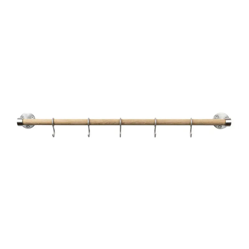Aveny | Køkkenstang i Eg / Rustfrit Stål - inkl. 6 kroge - 640 mm L 640 mm x D 70 mm Beslag Design 947960-41 FINICC
