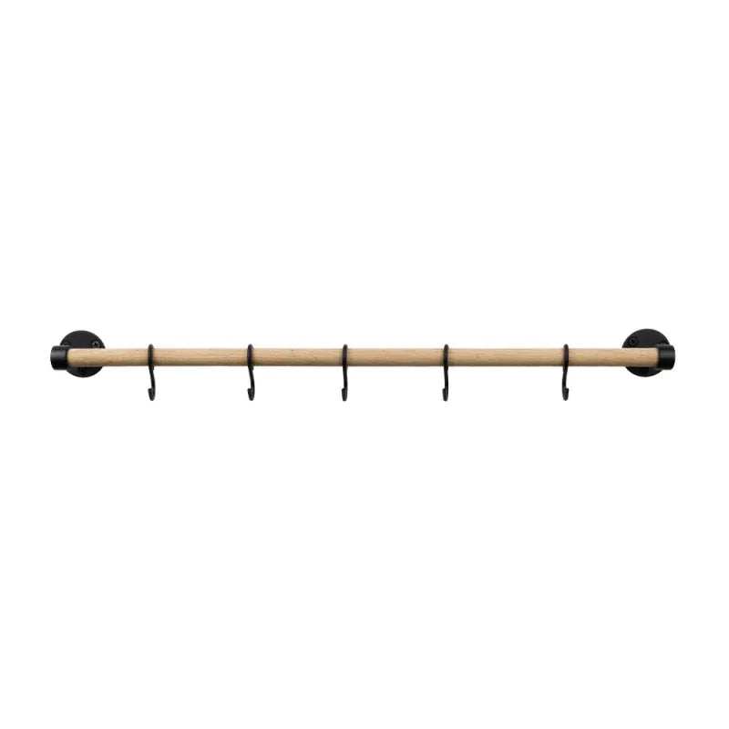 Aveny | Køkkenstang i Eg / Mat Sort - inkl. 6 kroge - 640 mm L 640 mm x D 70 mm Beslag Design 947961-41 FINICC