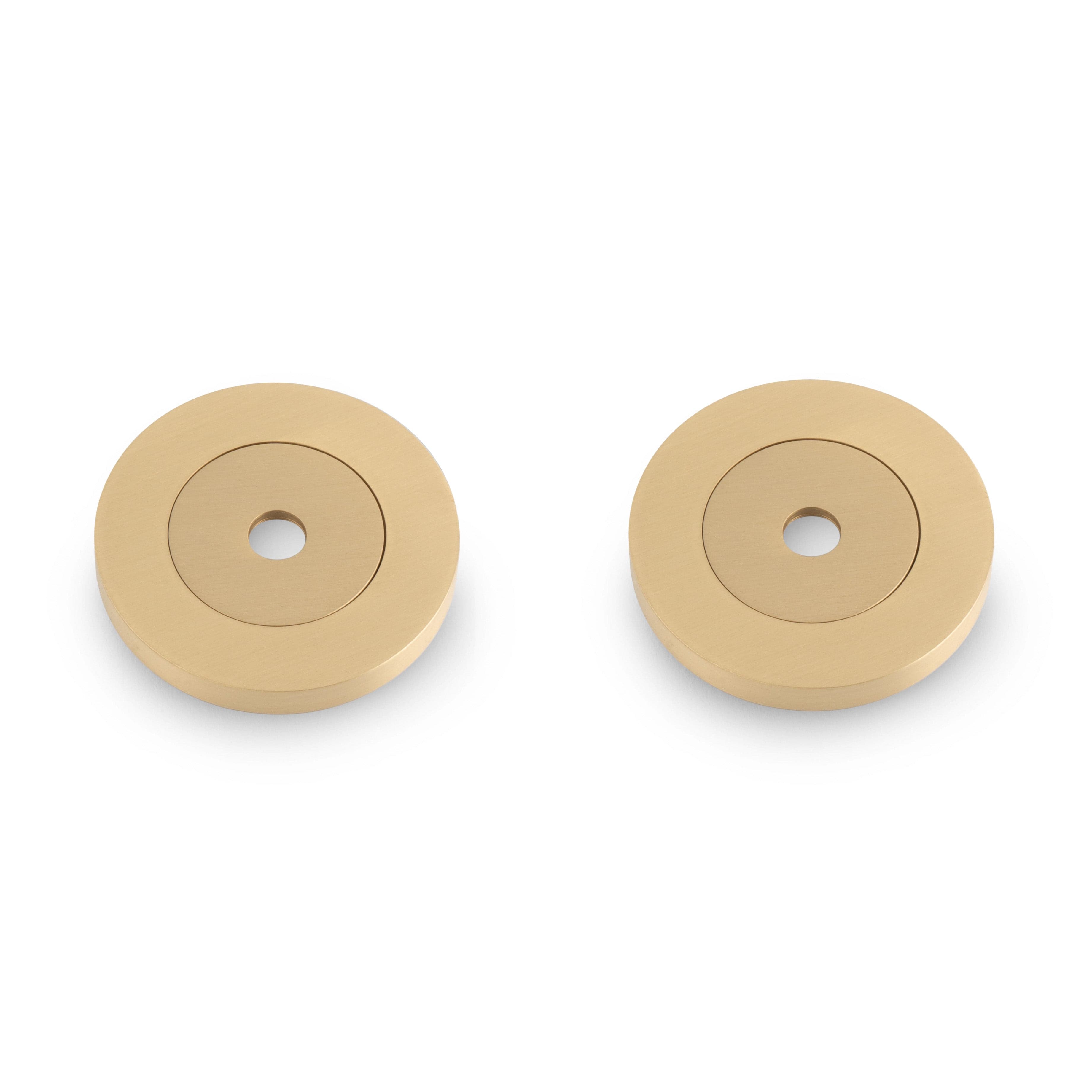 Bagplade til Pull Bars i Børstet Messing med Lak (Matcher Spitfire Hammered Pull Bar) Ø 50 mm Alexander & Wilks AW50RP-SB FINICC