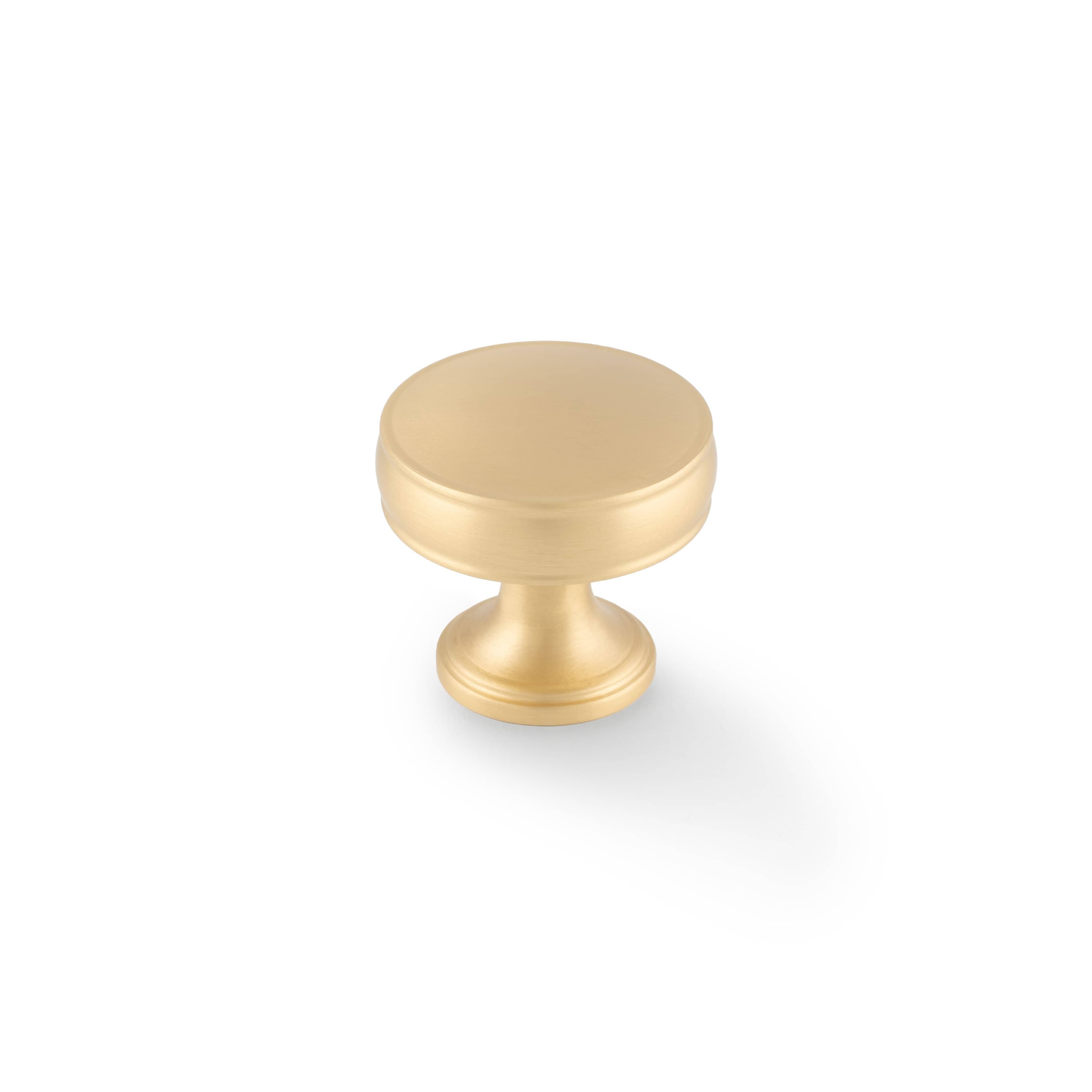 Lynd | Knop i Børstet Messing Ø 32 mm x D 29 mm Alexander & Wilks AW808-32-SB FINICC